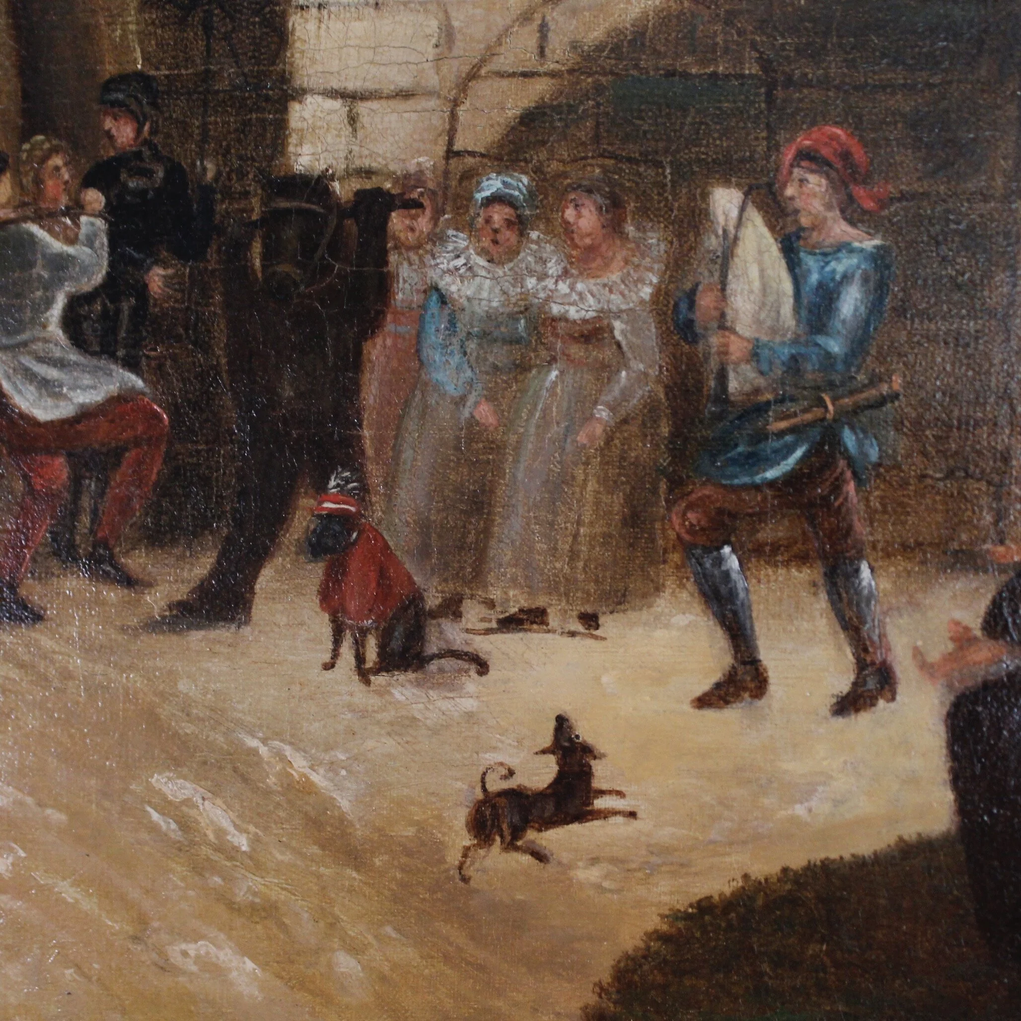 “Village Festival,” Continental Oil on Canvas, 19th Century