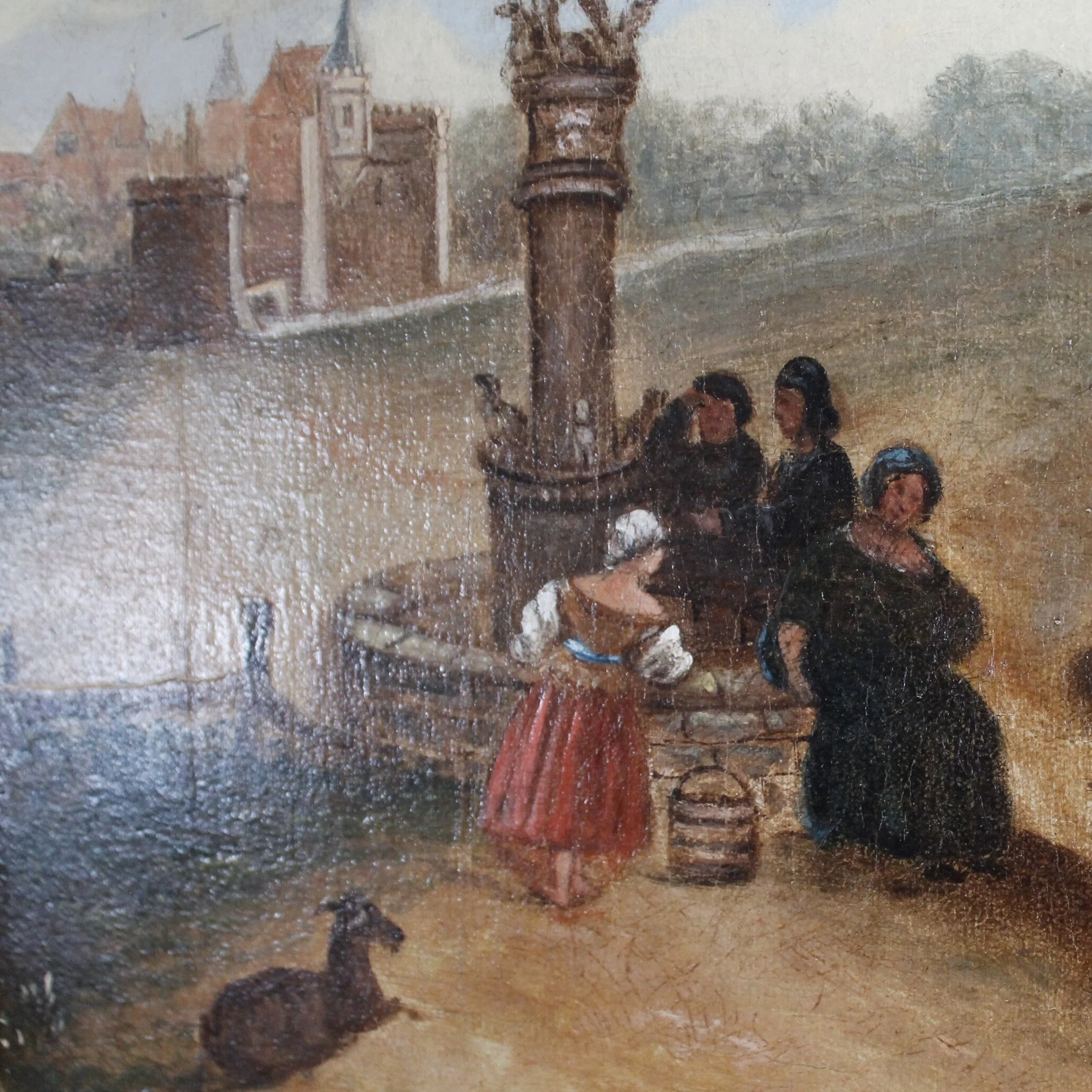 “Village Festival,” Continental Oil on Canvas, 19th Century