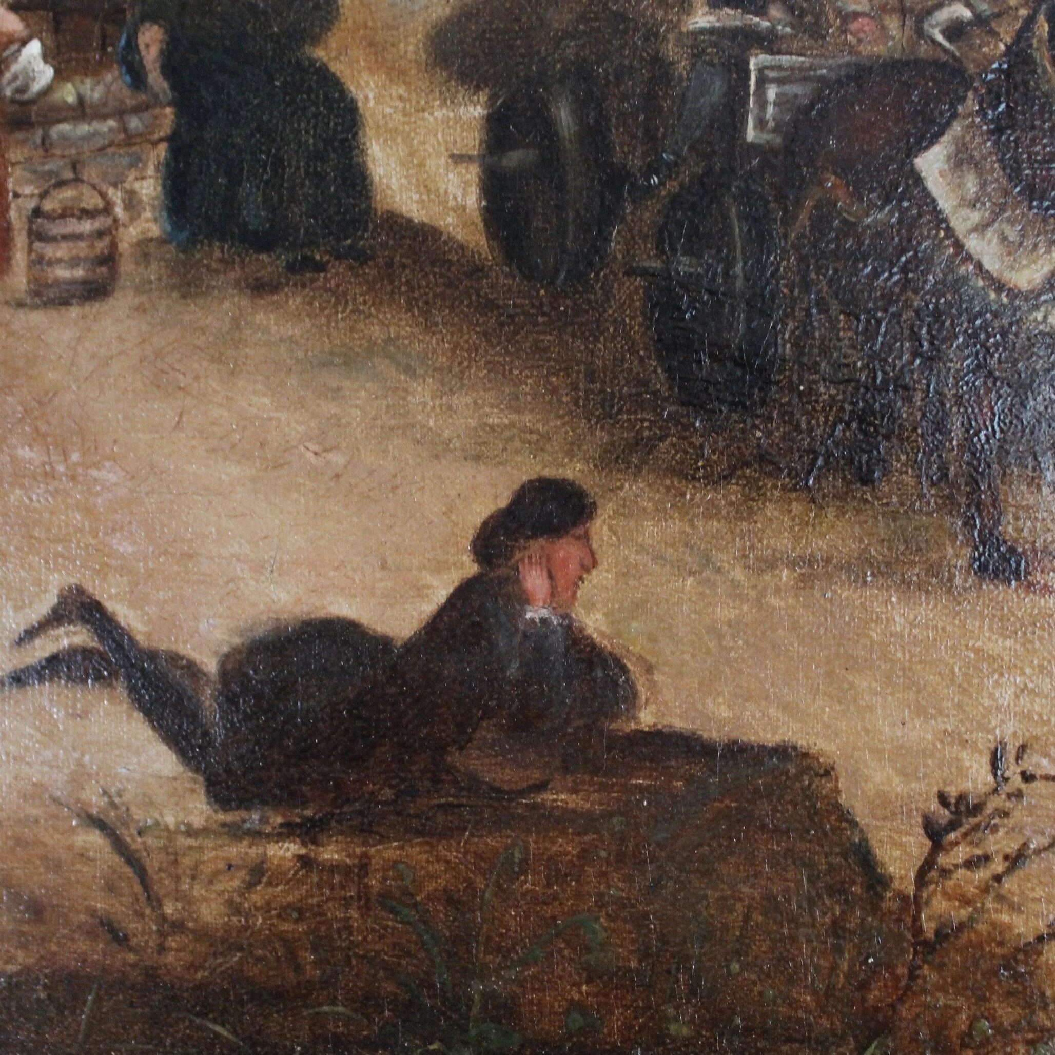 “Village Festival,” Continental Oil on Canvas, 19th Century