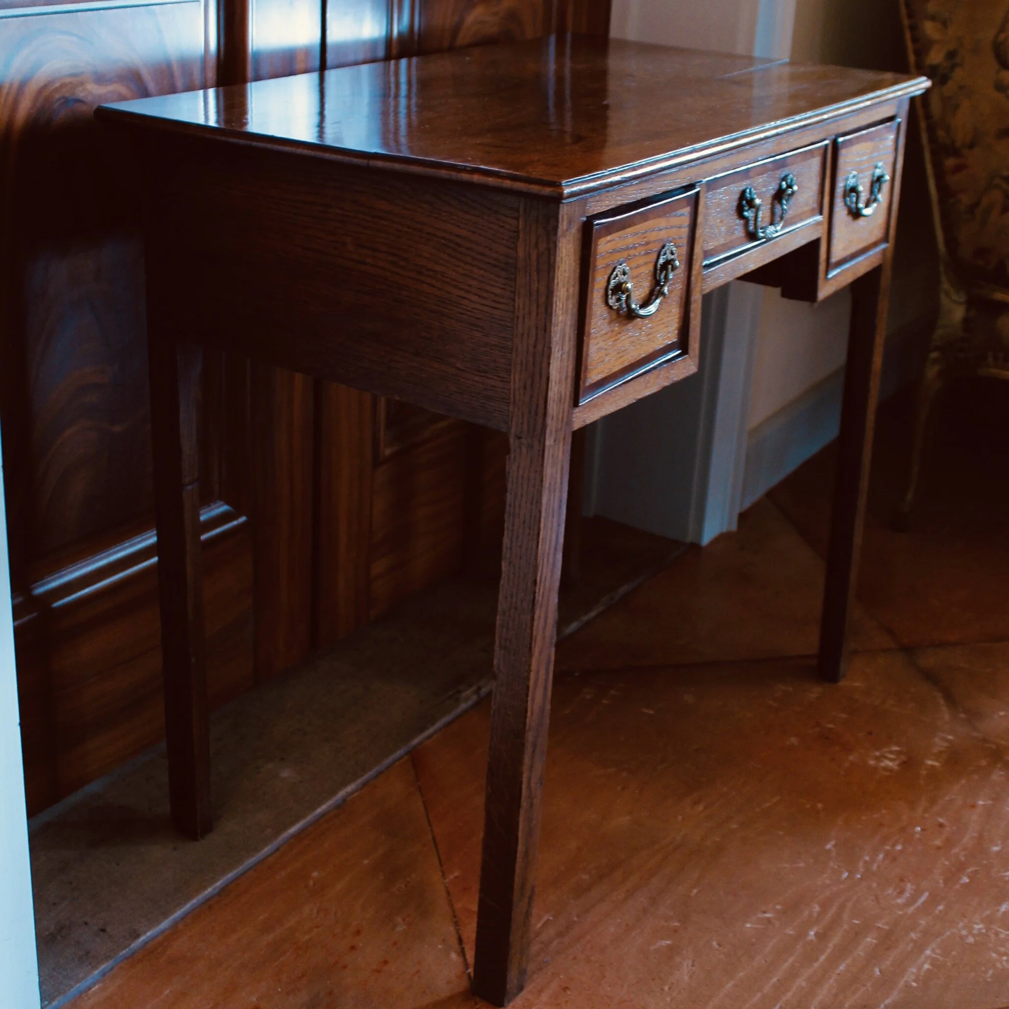 English Country Oak Georgian Lowboy Table