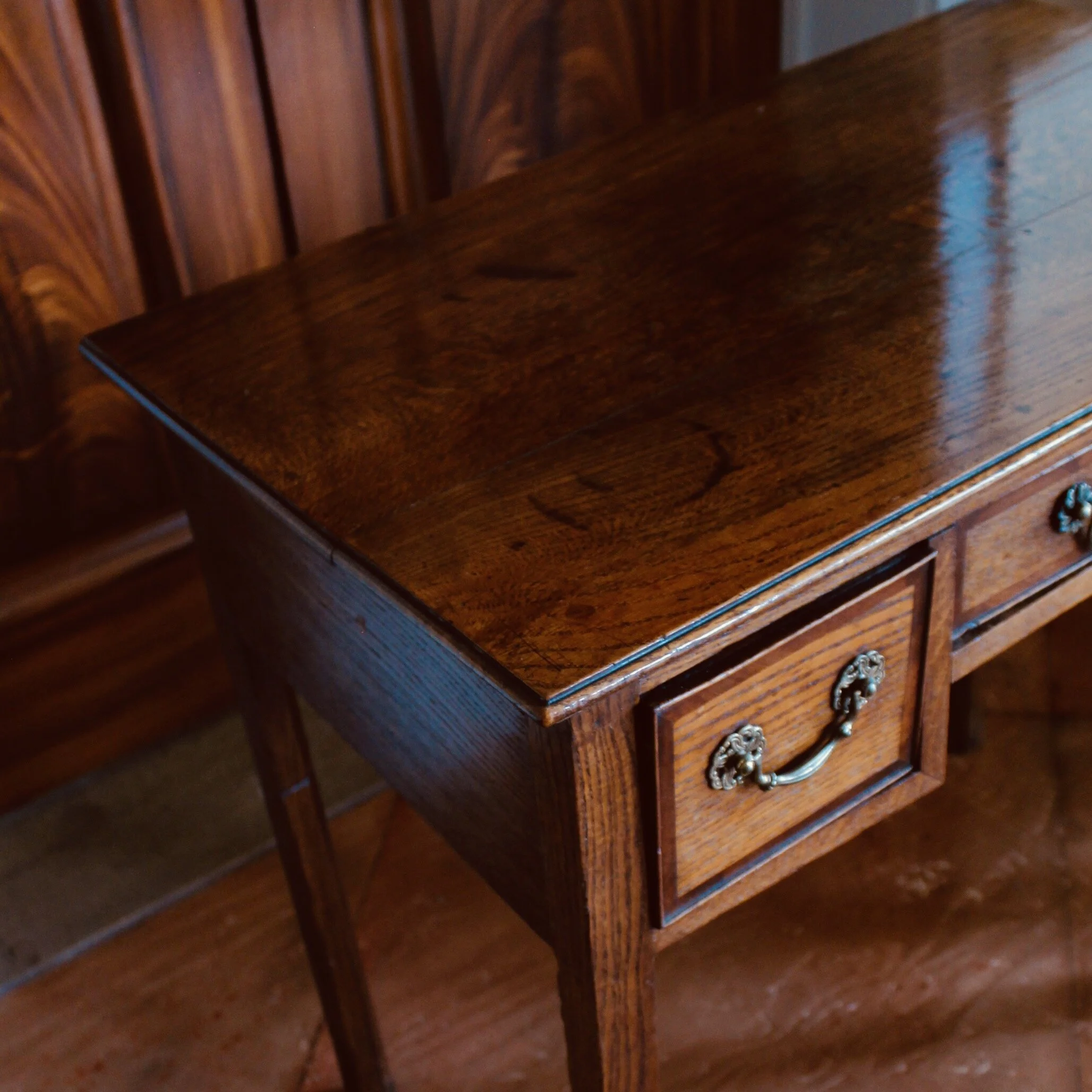 English Country Oak Georgian Lowboy Table