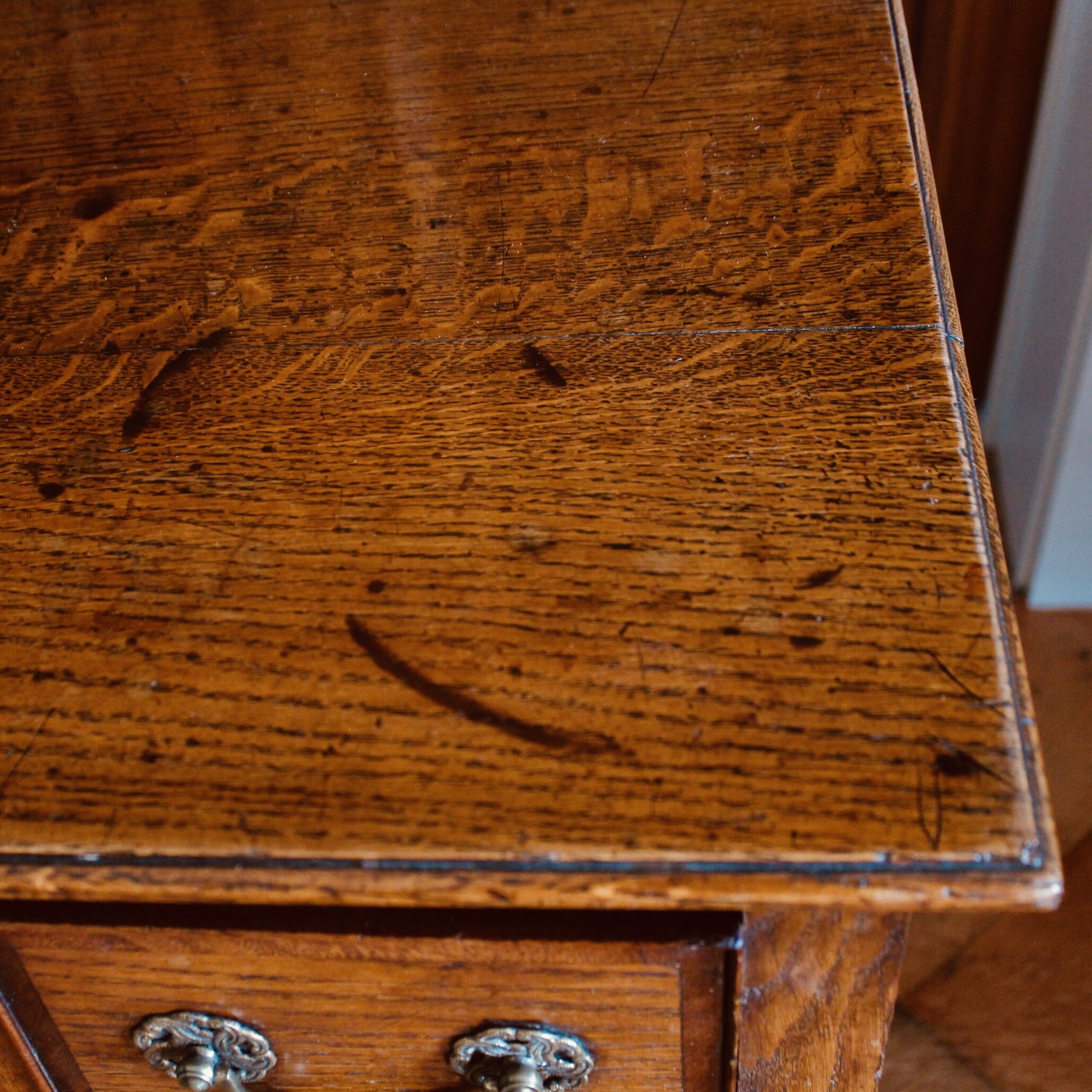 English Country Oak Georgian Lowboy Table