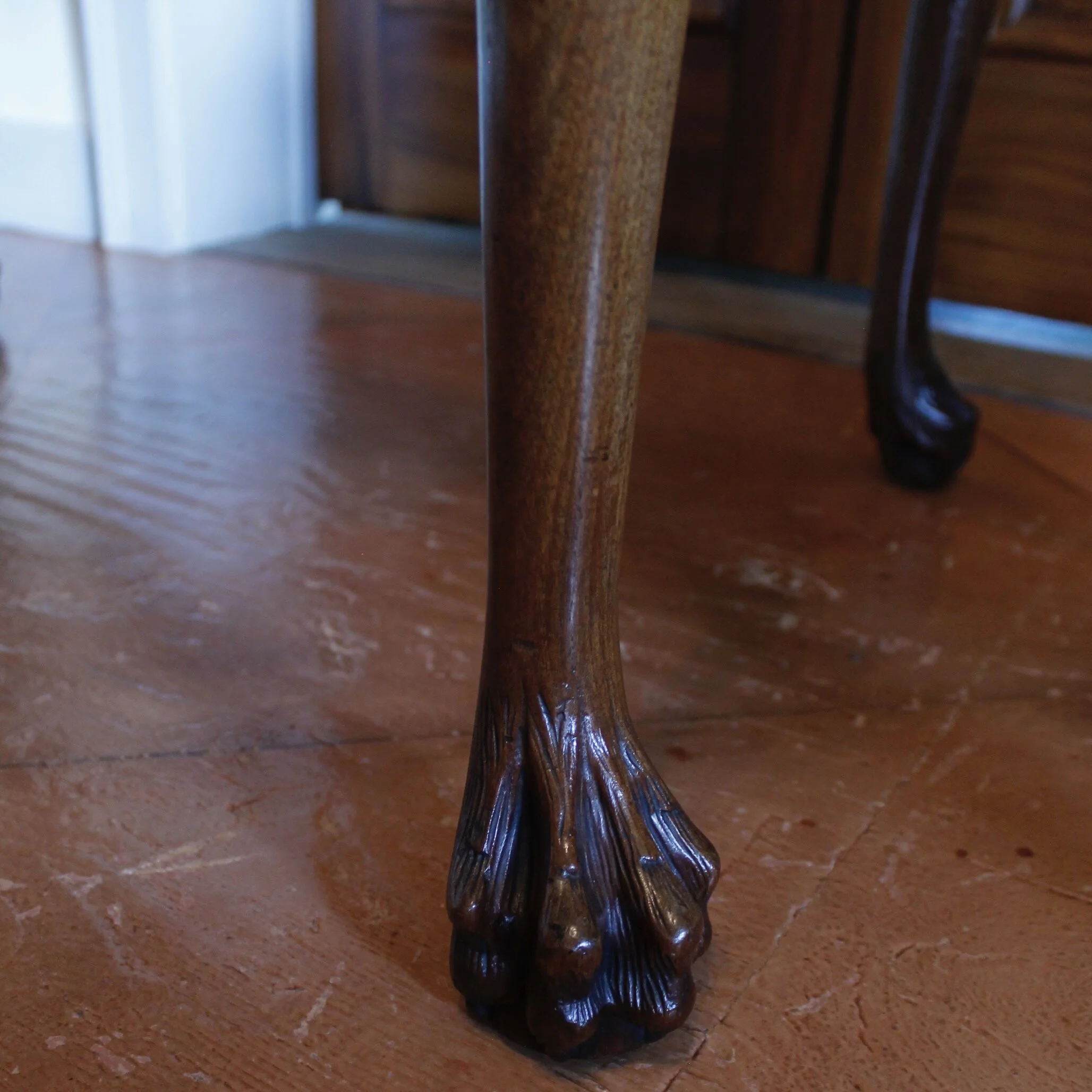 Georgian Carved Center Table or Console Table, with Hairy Paw Feet