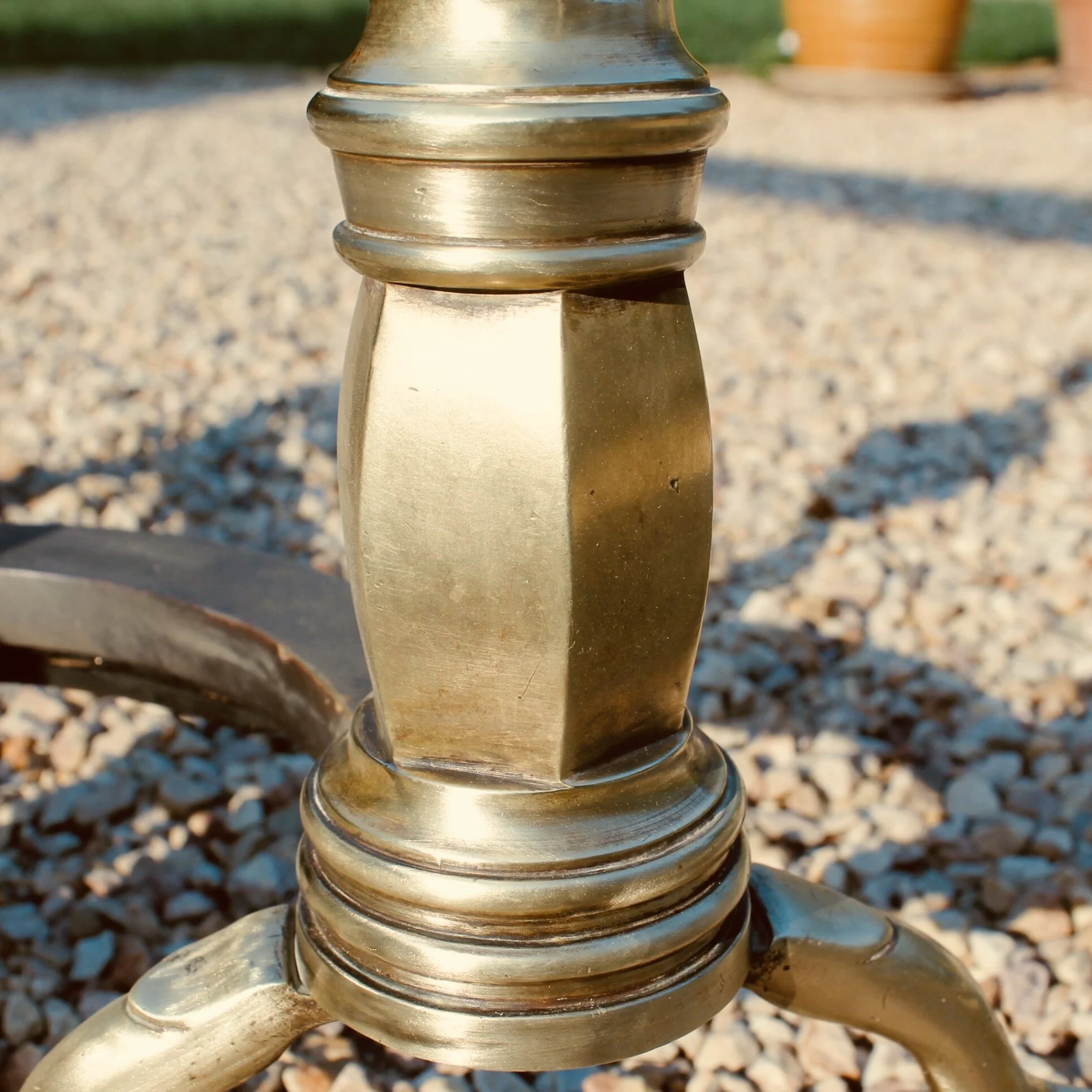Pair of American Federal Style Brass Steeple Top Andirons