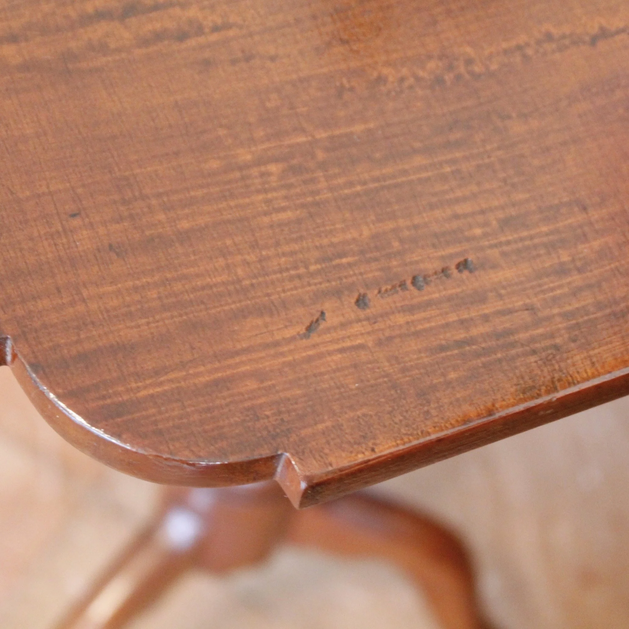American Federal Tiger Maple Grained Candlestand Occasional Table