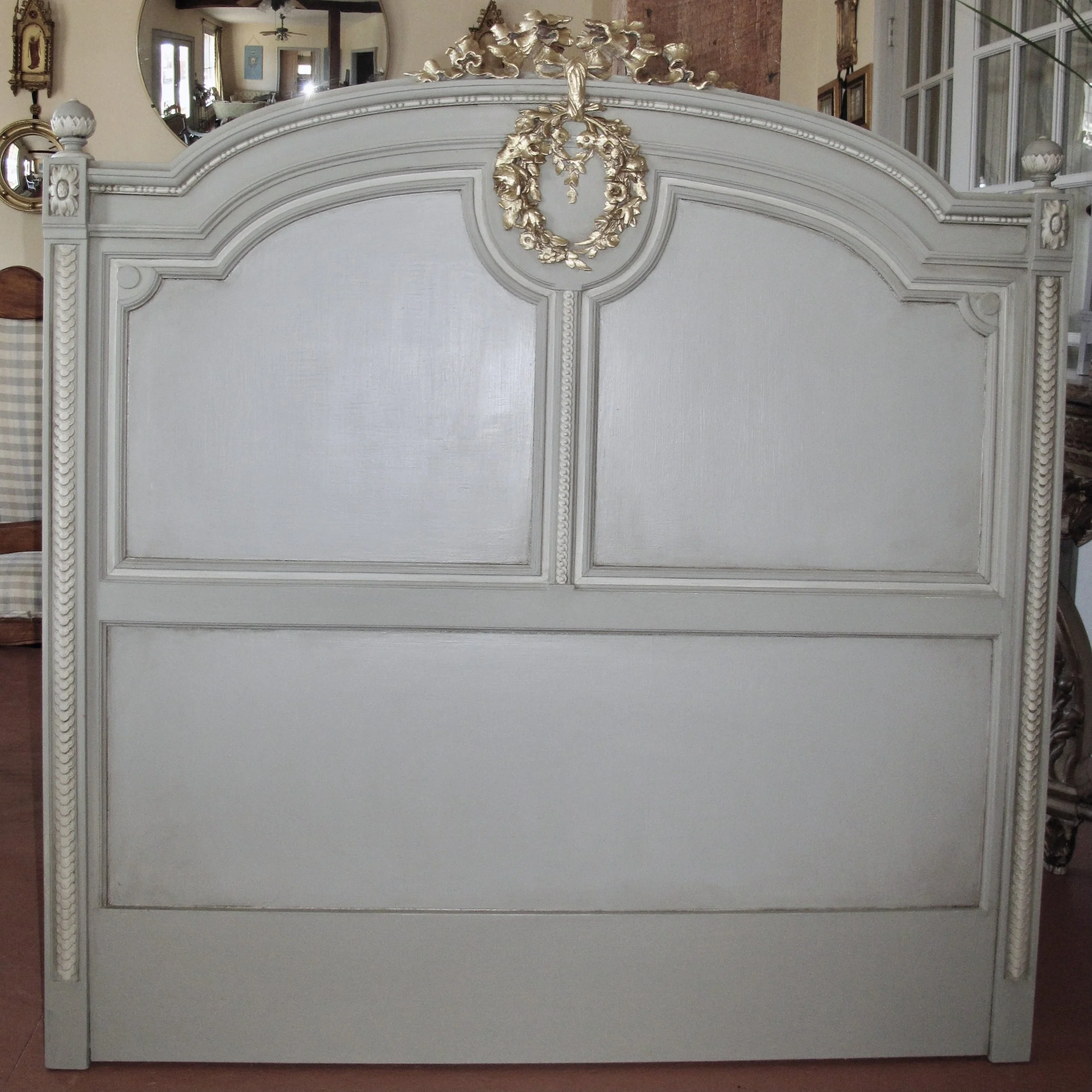 Painted and Gilded French Twin Size Headboard