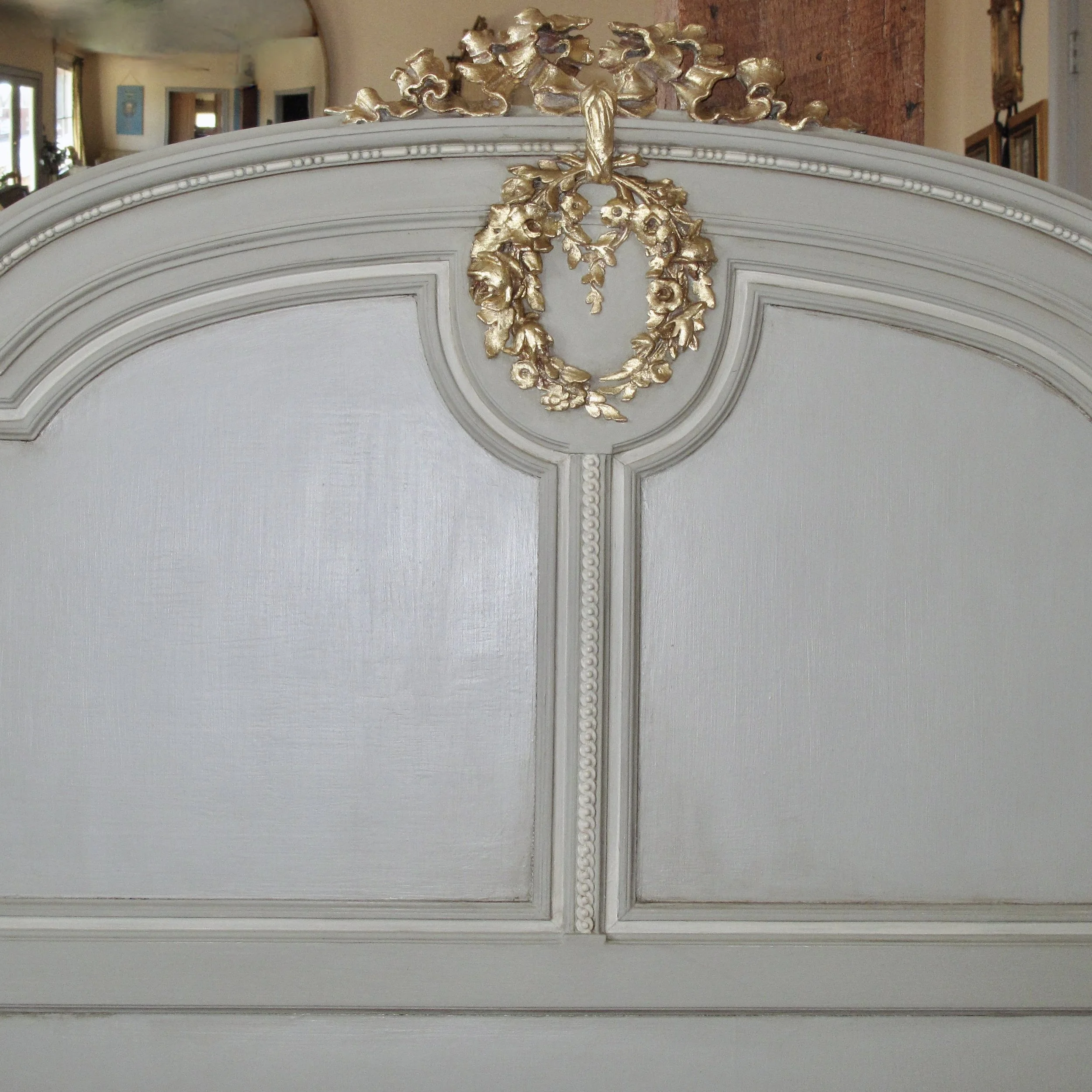 Painted and Gilded French Twin Size Headboard