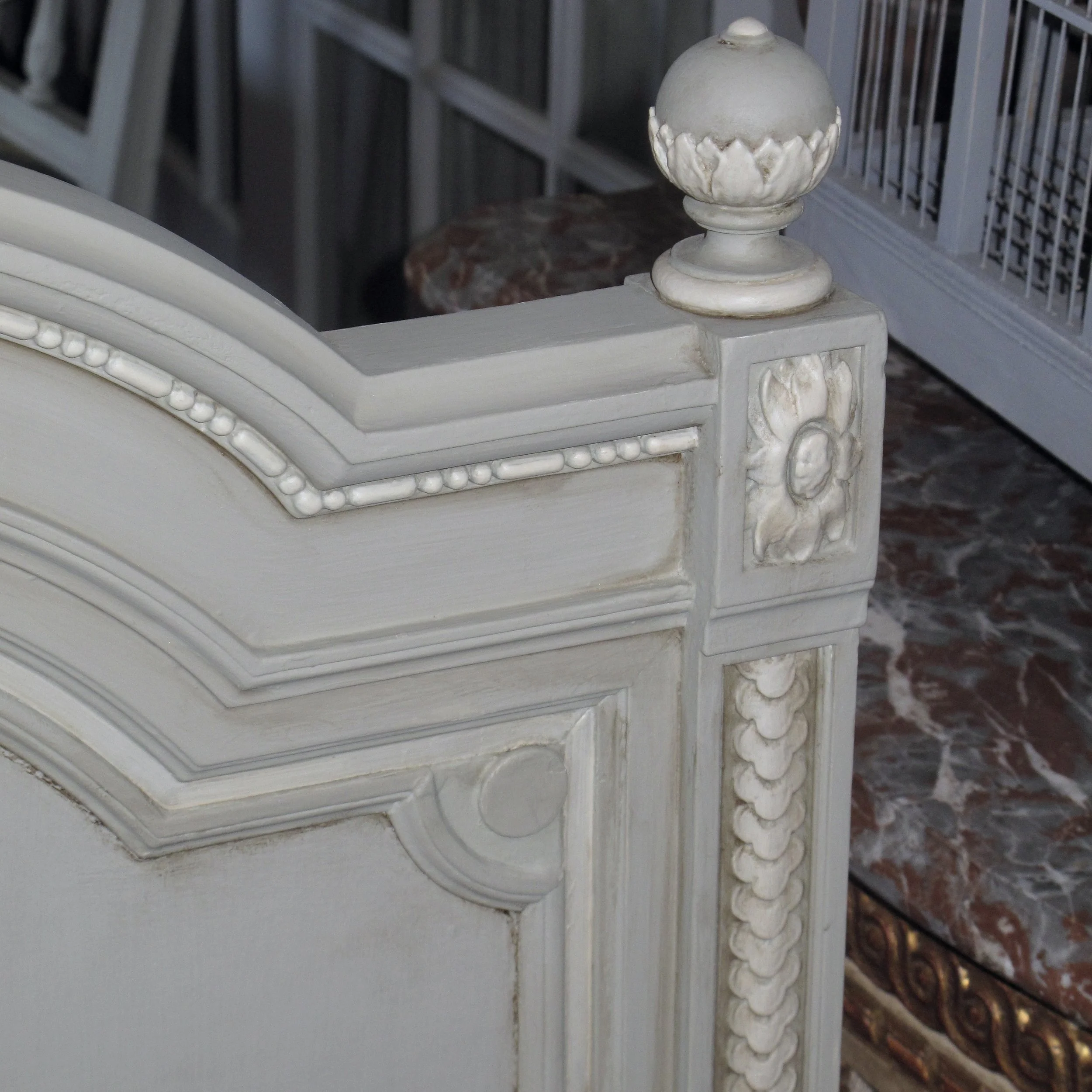 Painted and Gilded French Twin Size Headboard