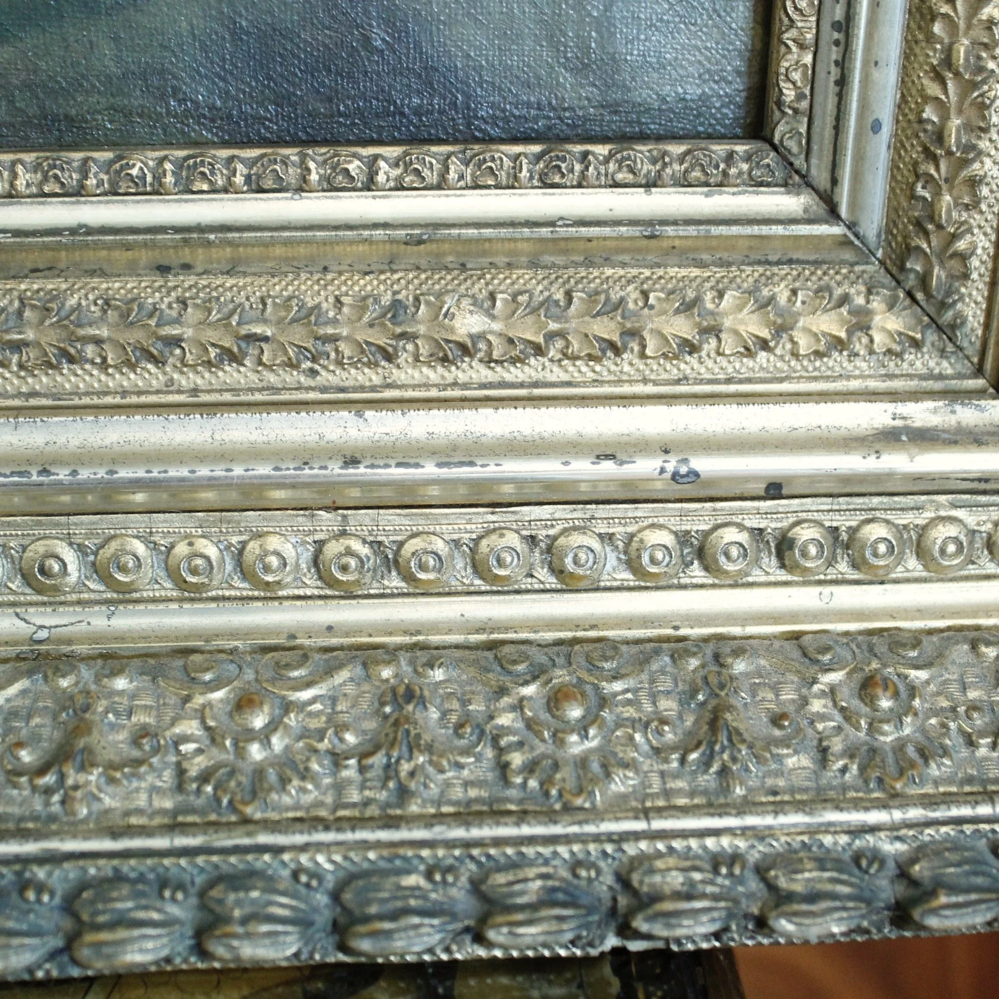 “Tossed at Sea,” 19th Century Oil on Canvas in a Period Gilt Frame