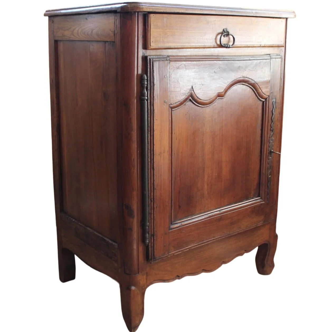 French Provincial Cherry and Chestnut Louis XV Style Cabinet