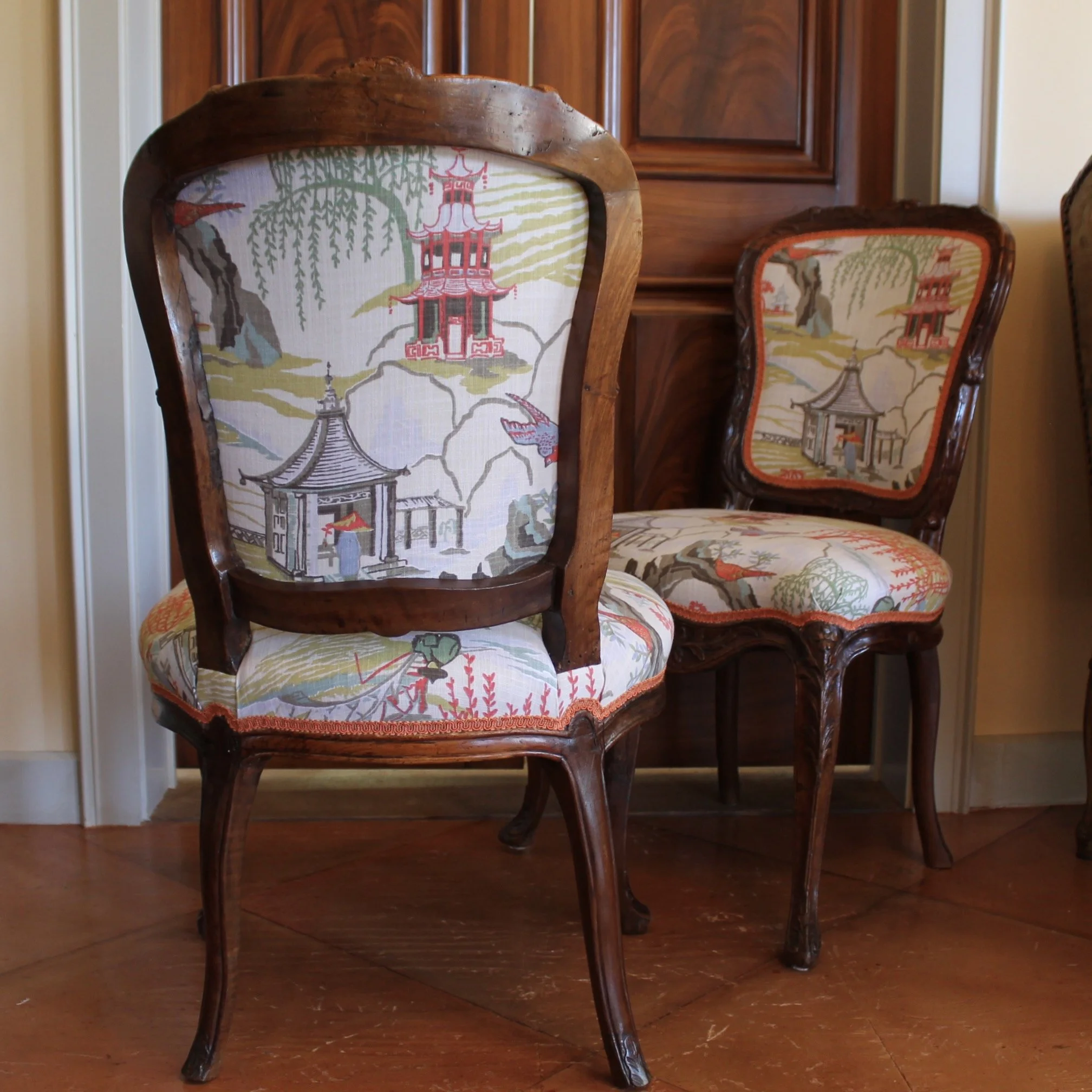 Pair of Exceptional Rococo Period Side Chairs, Probably German, 18th Century