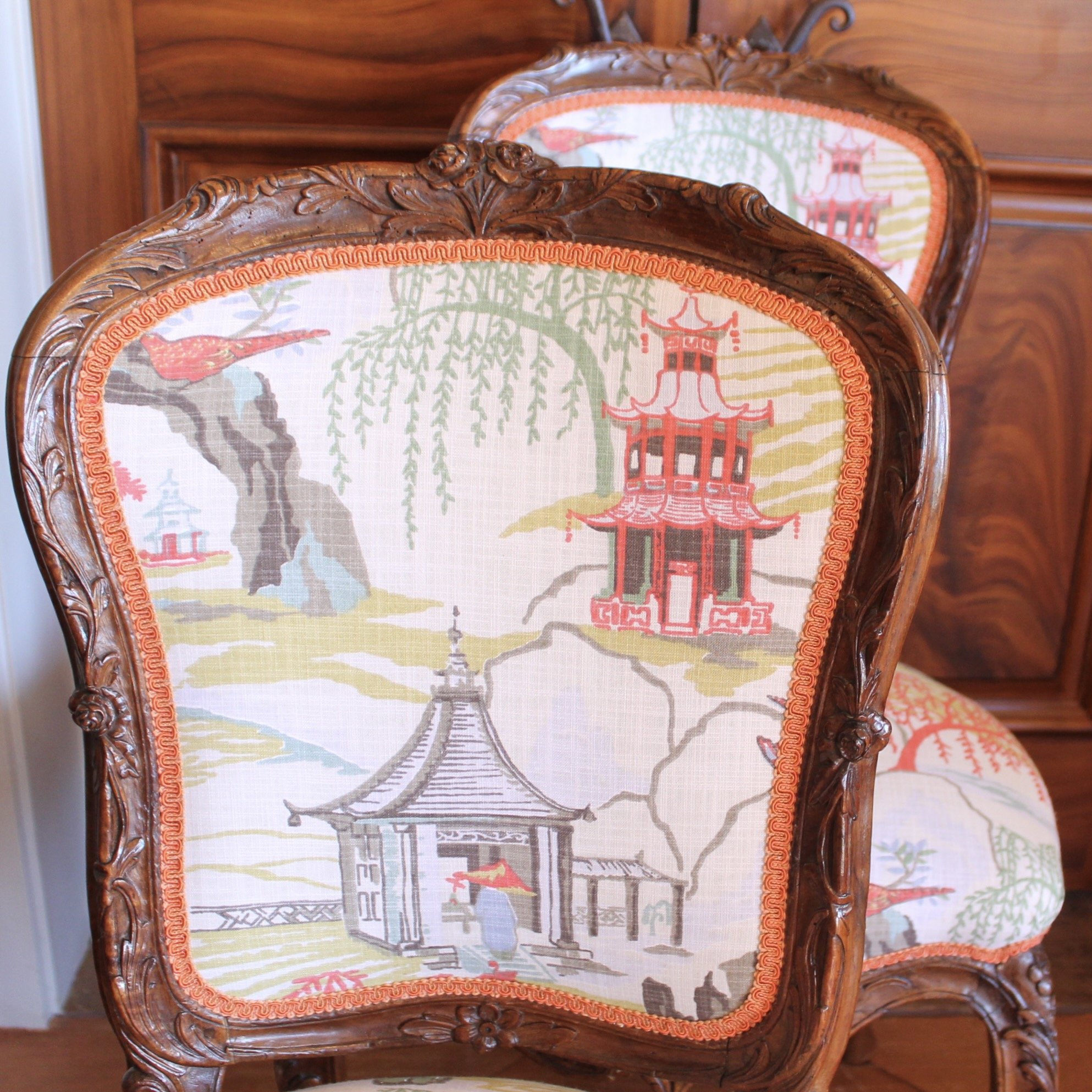 Pair of Exceptional Rococo Period Side Chairs, Probably German, 18th Century