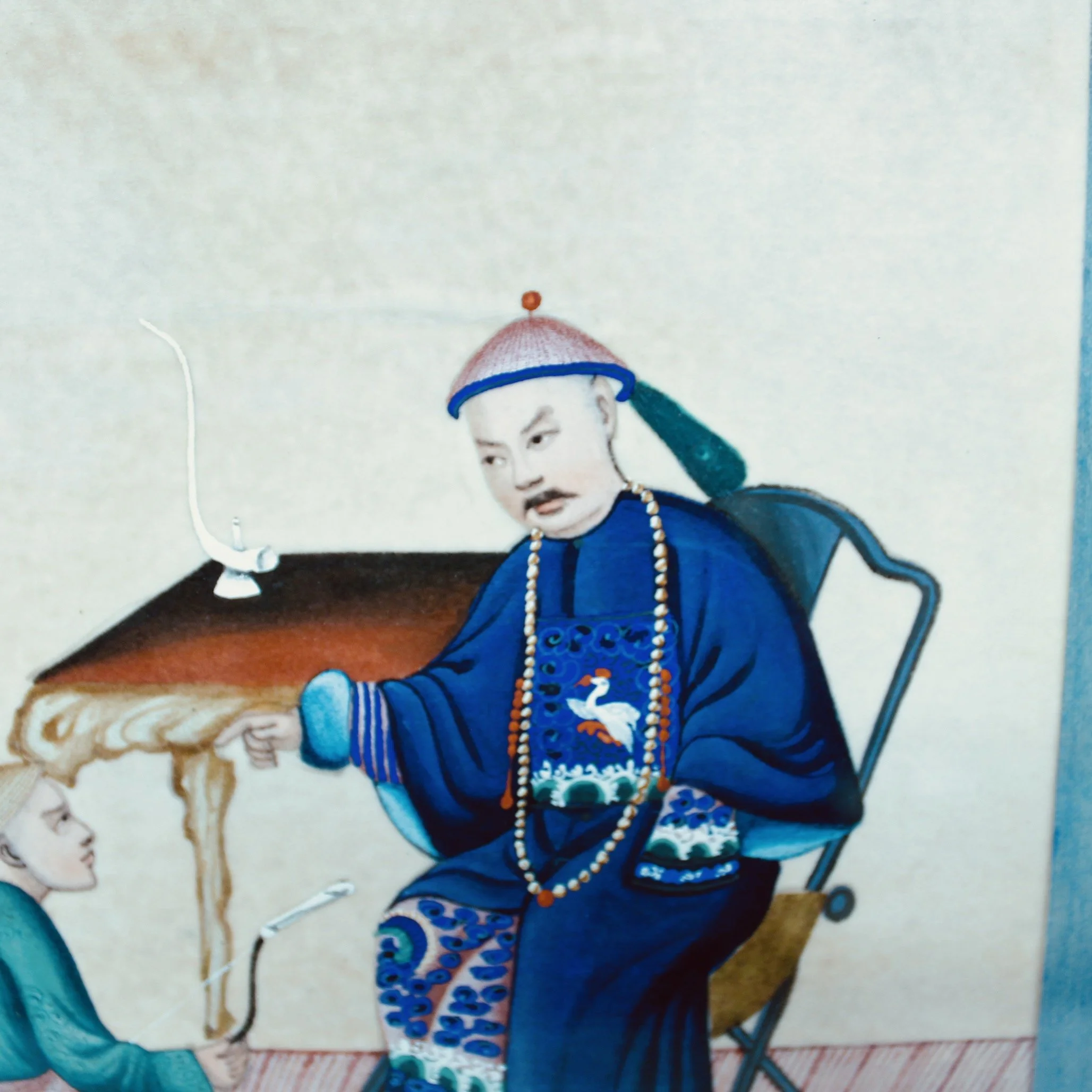 Pair of Chinese Export Paintings on Mulberry Pith Paper, 19th Century