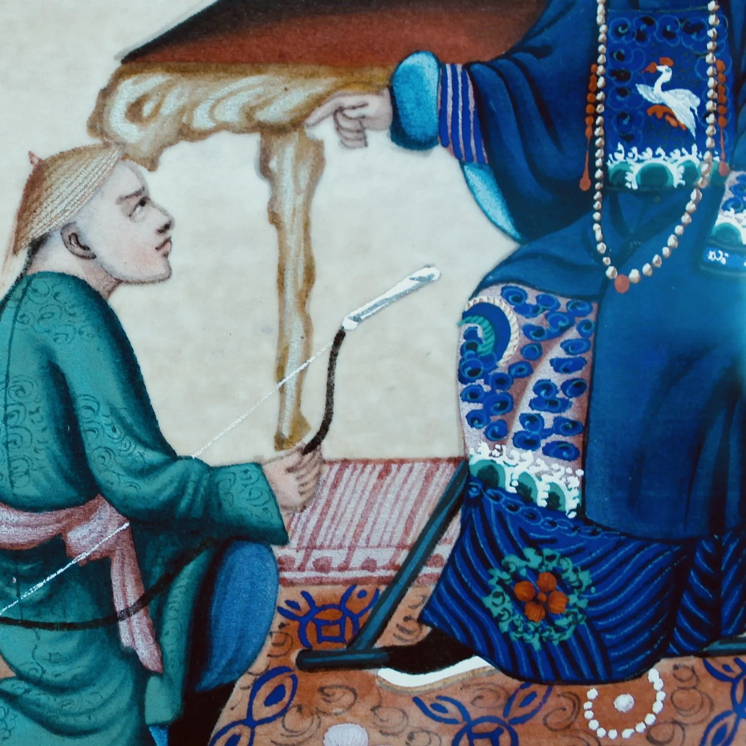 Pair of Chinese Export Paintings on Mulberry Pith Paper, 19th Century