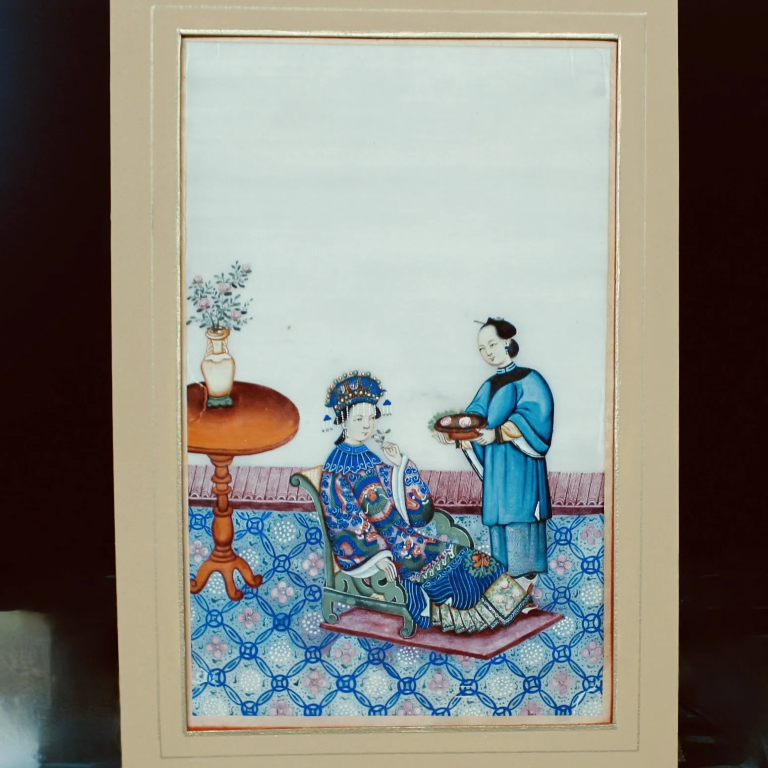 Trio of Fine Chinese Export Paintings on Mulberry Pith Paper, 19th Century