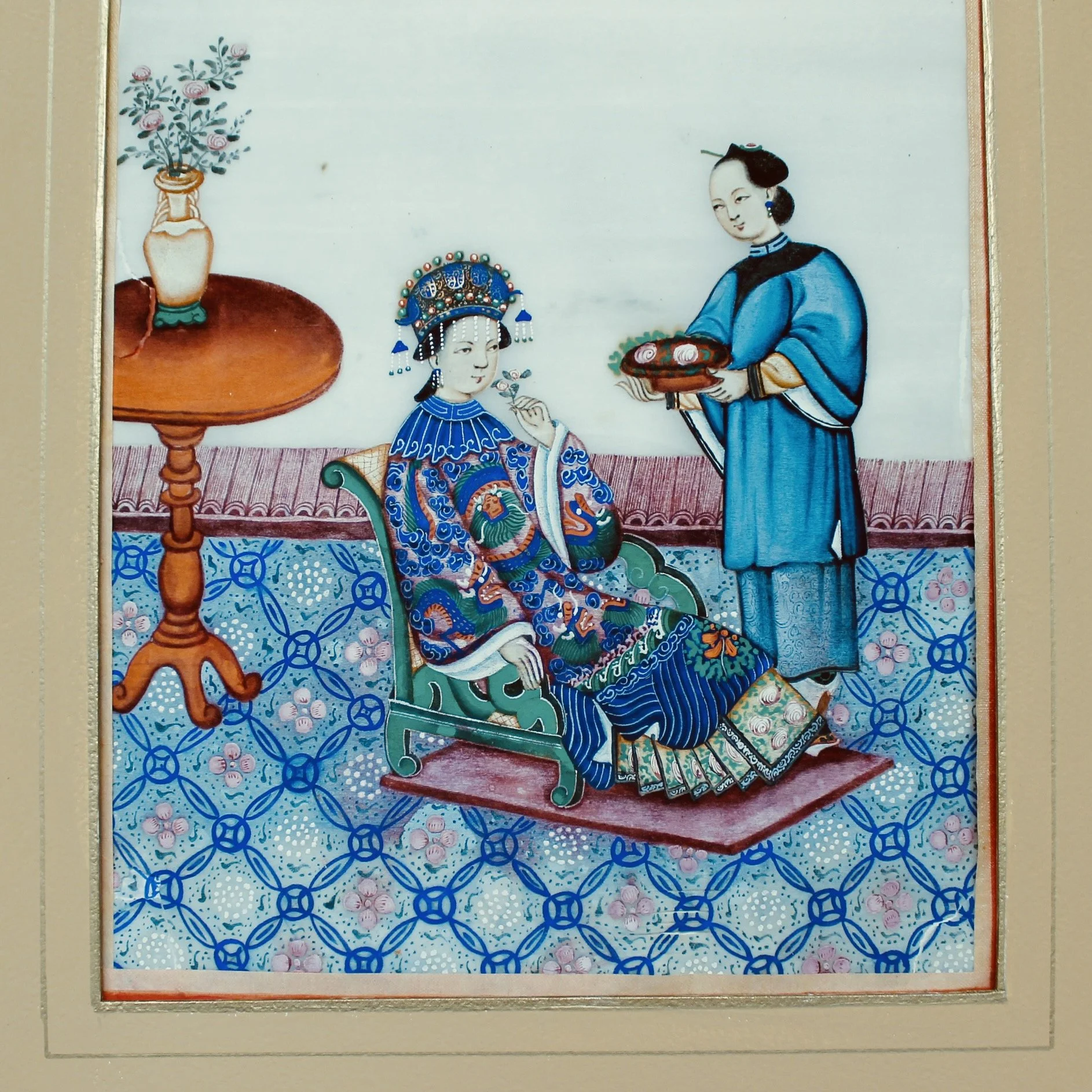 Trio of Fine Chinese Export Paintings on Mulberry Pith Paper, 19th Century