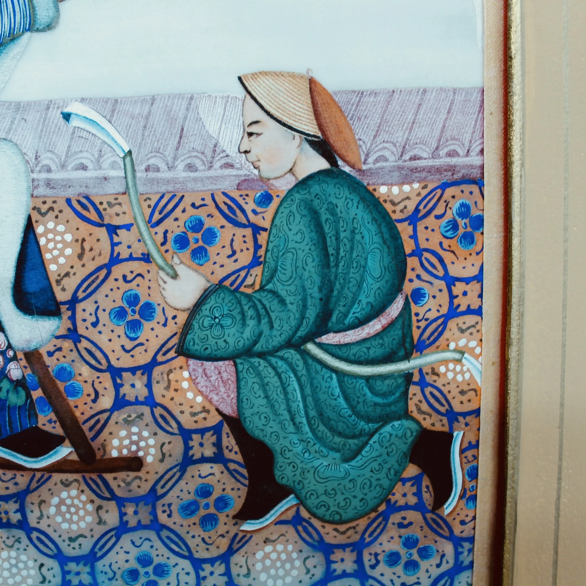 Trio of Fine Chinese Export Paintings on Mulberry Pith Paper, 19th Century