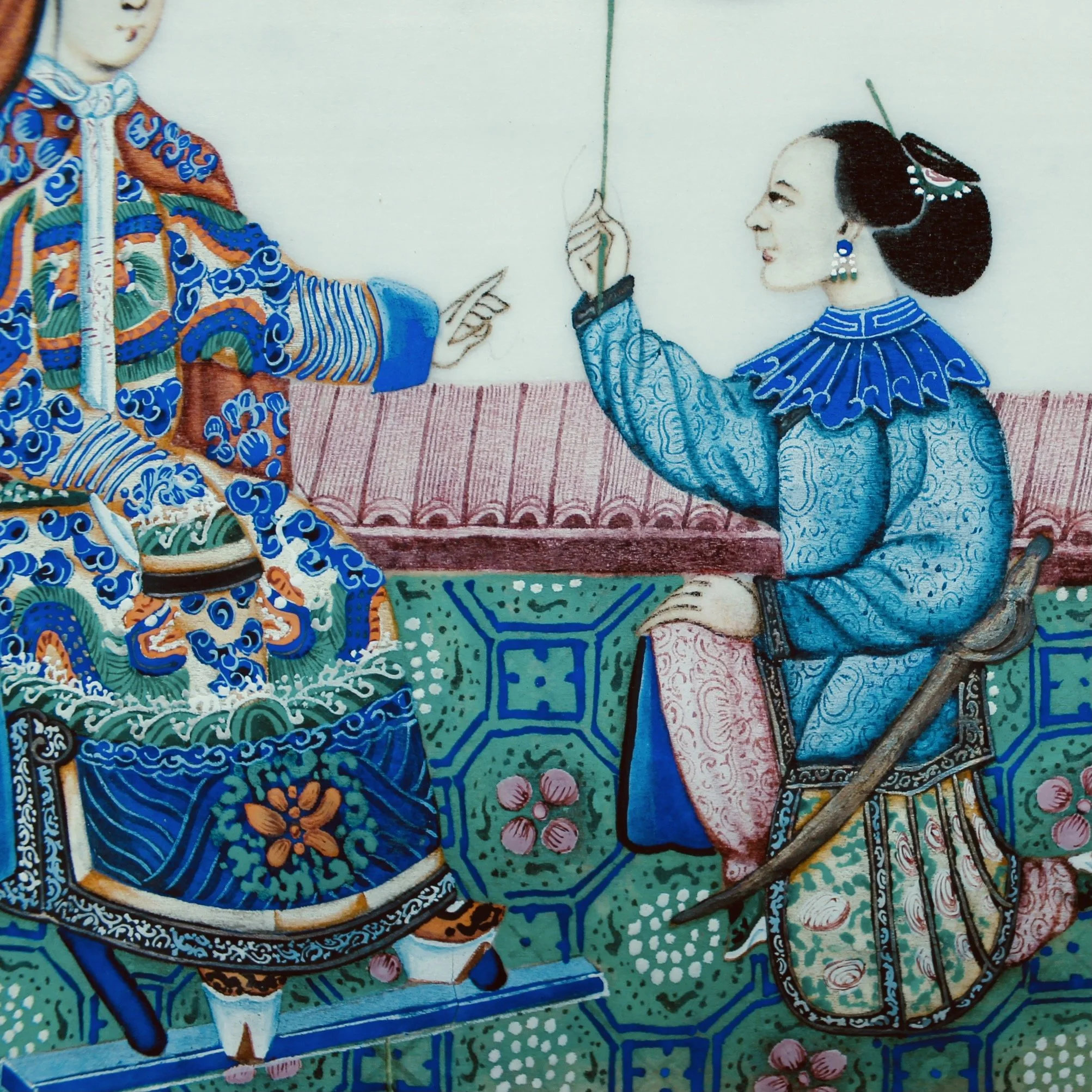 Trio of Fine Chinese Export Paintings on Mulberry Pith Paper, 19th Century