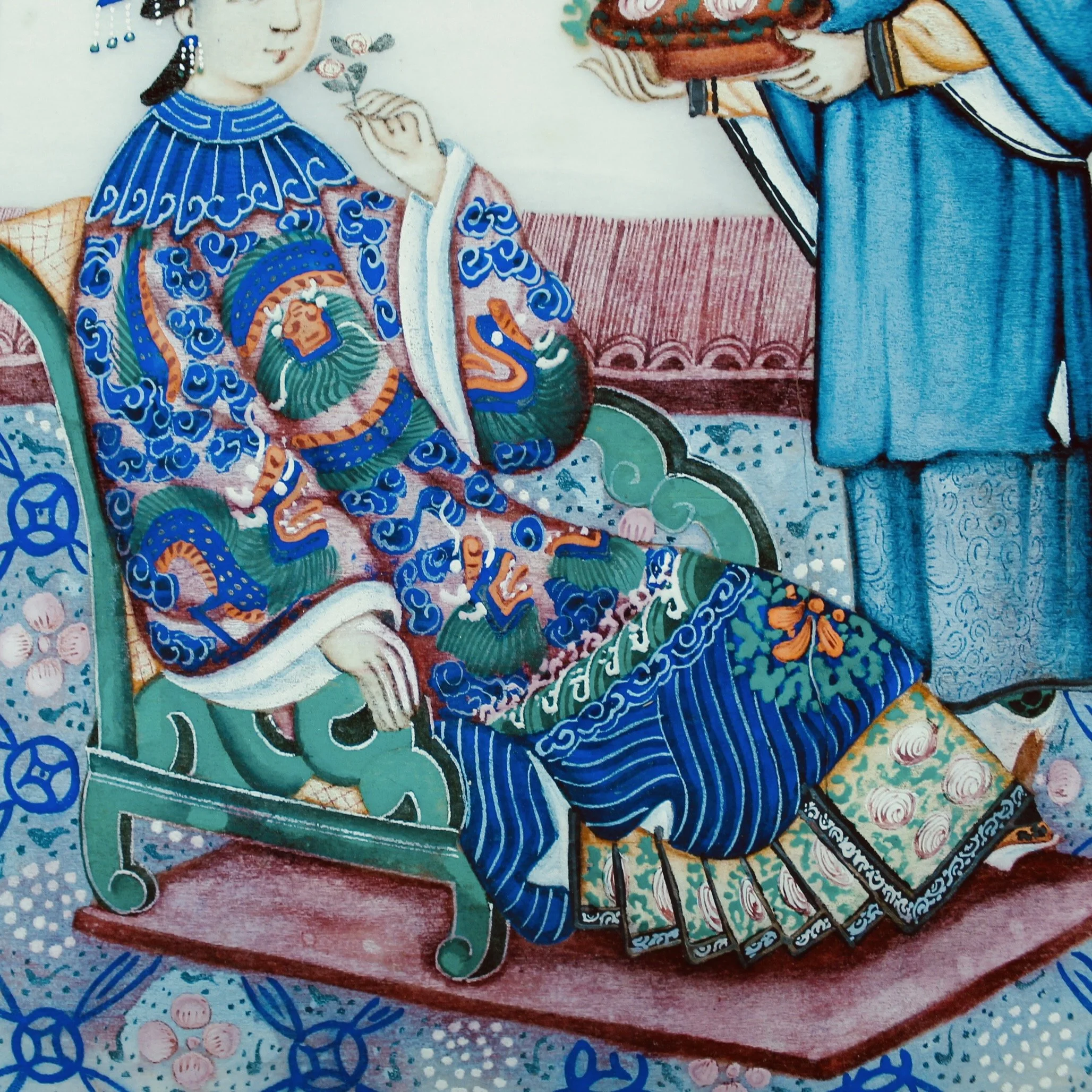 Trio of Fine Chinese Export Paintings on Mulberry Pith Paper, 19th Century