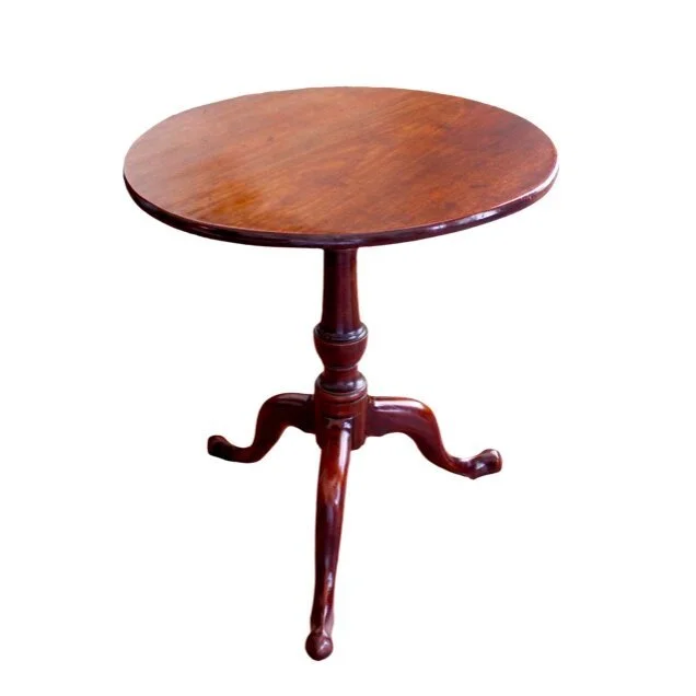 Small Provincial Georgian Mahogany Tilt Top Table, Late 18th Century