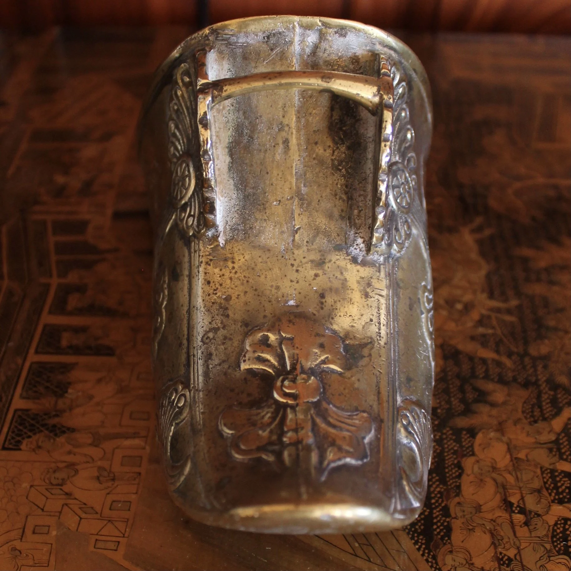 Brass Stirrups With Anthemion Ornament, 19th Century Spanish Colonial