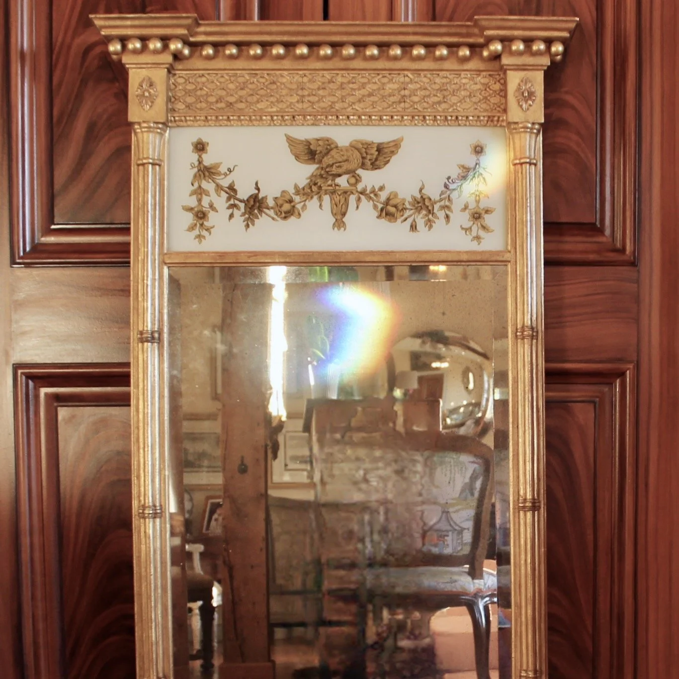 Large Federal Style Gilt Wood Tabernacle Pier Mirror