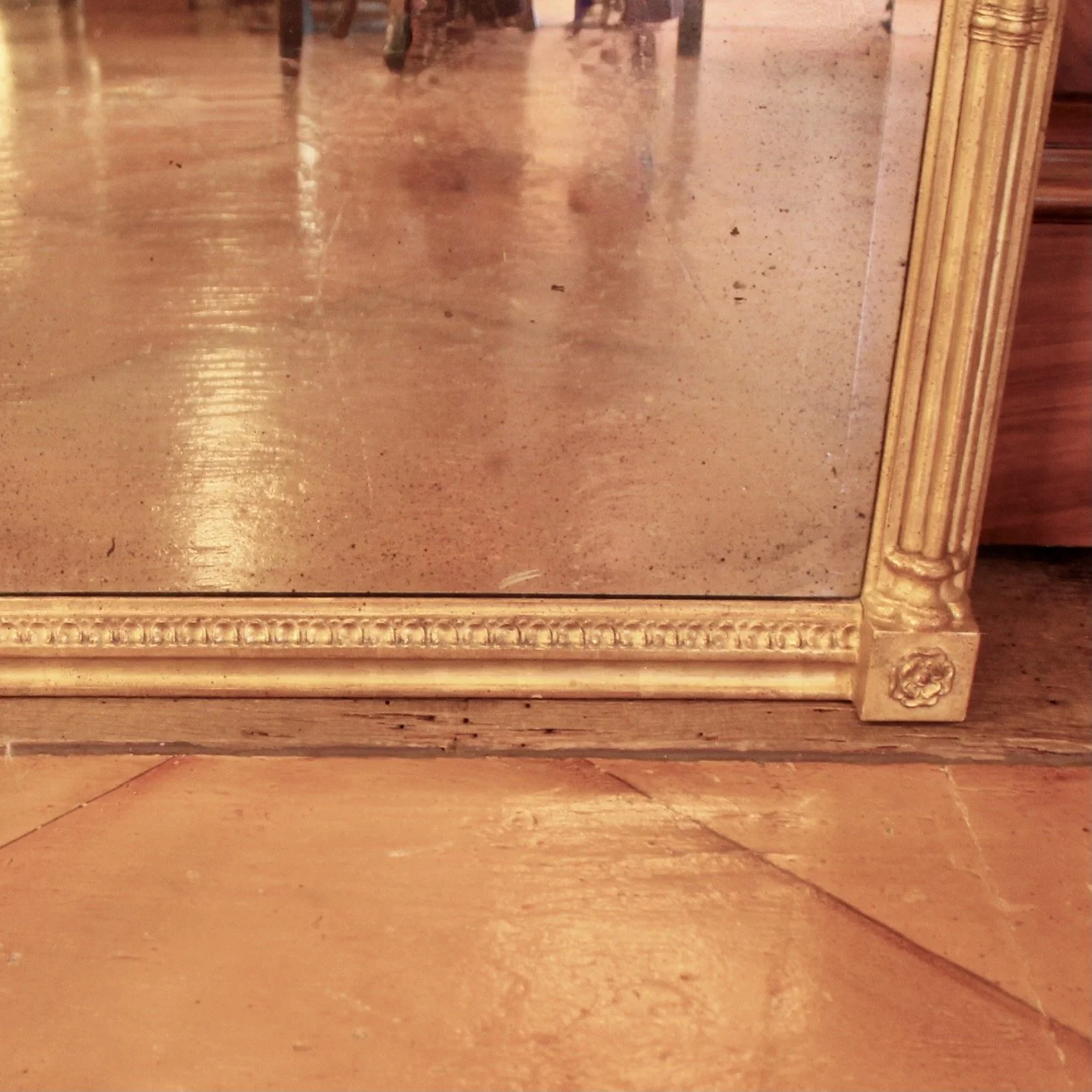Large Federal Style Gilt Wood Tabernacle Pier Mirror