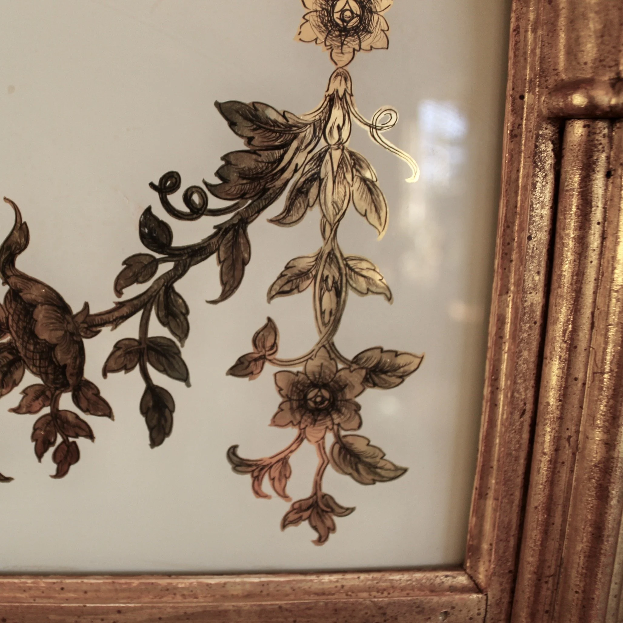 Large Federal Style Gilt Wood Tabernacle Pier Mirror