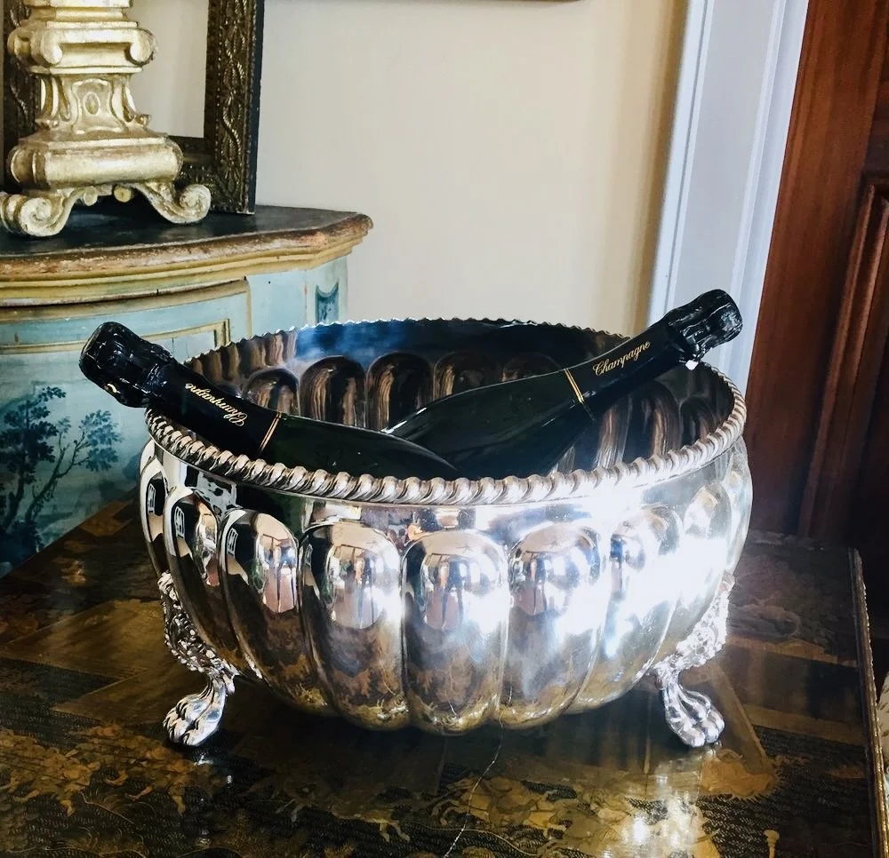Old Sheffield Silver on Copper Footed Bowl or Champagne/Wine Cooler, 19th Century