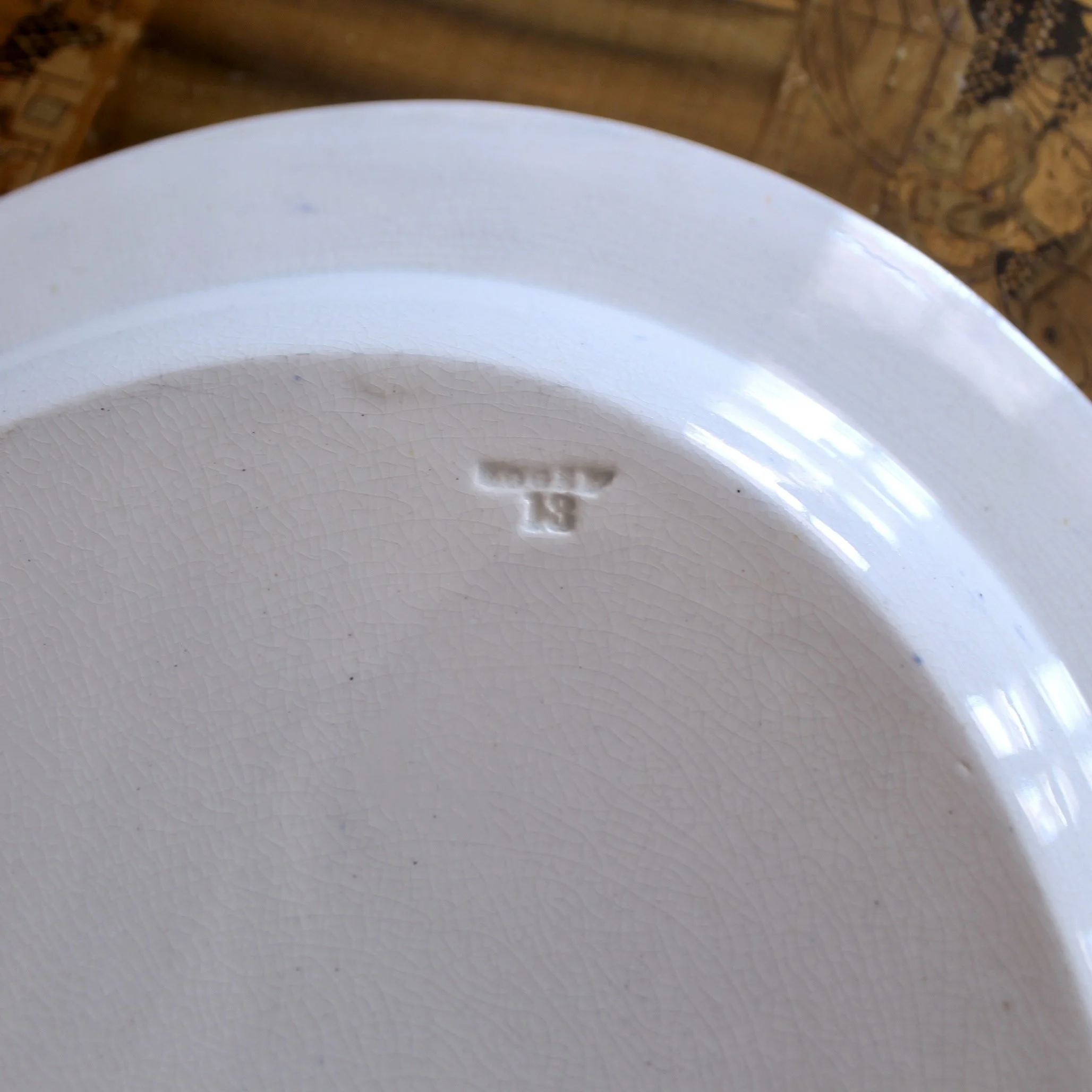 Staffordshire Blue and White Stone Ware Platter Depicting the Boston State House, Rogers