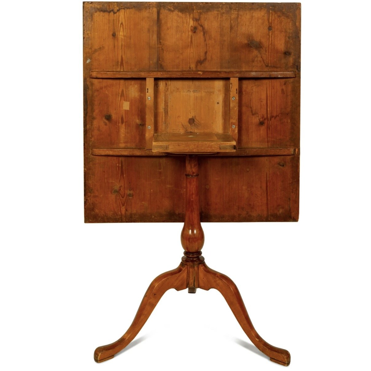 Swedish Alder Root Burl Wood Square Tilt Top Table