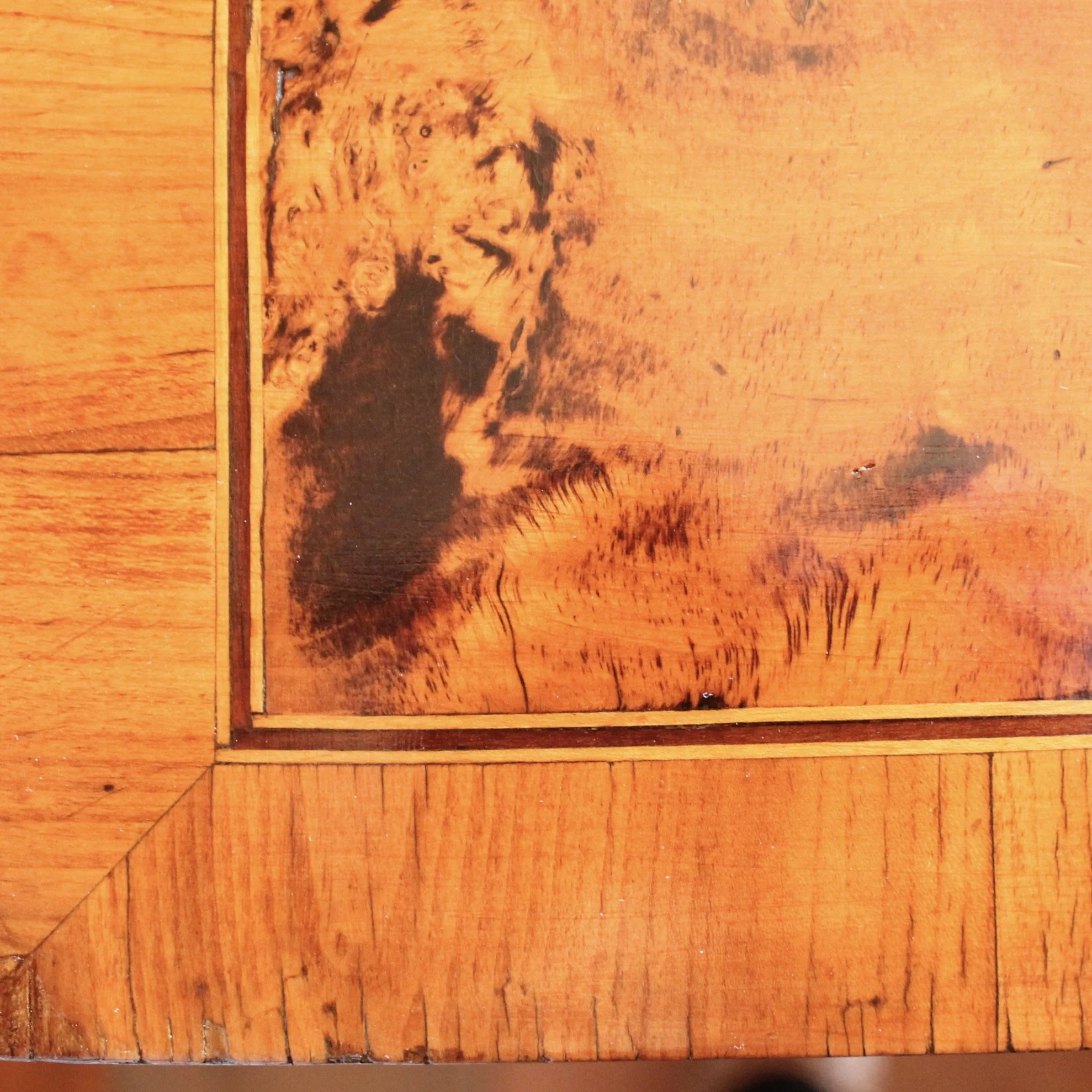 Swedish Alder Root Burl Wood Square Tilt Top Table