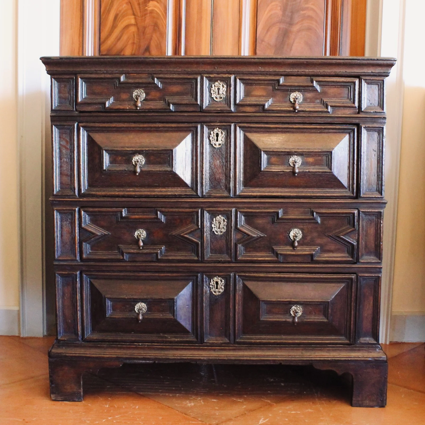 Charles II English Oak Chest of Drawers, 17th century