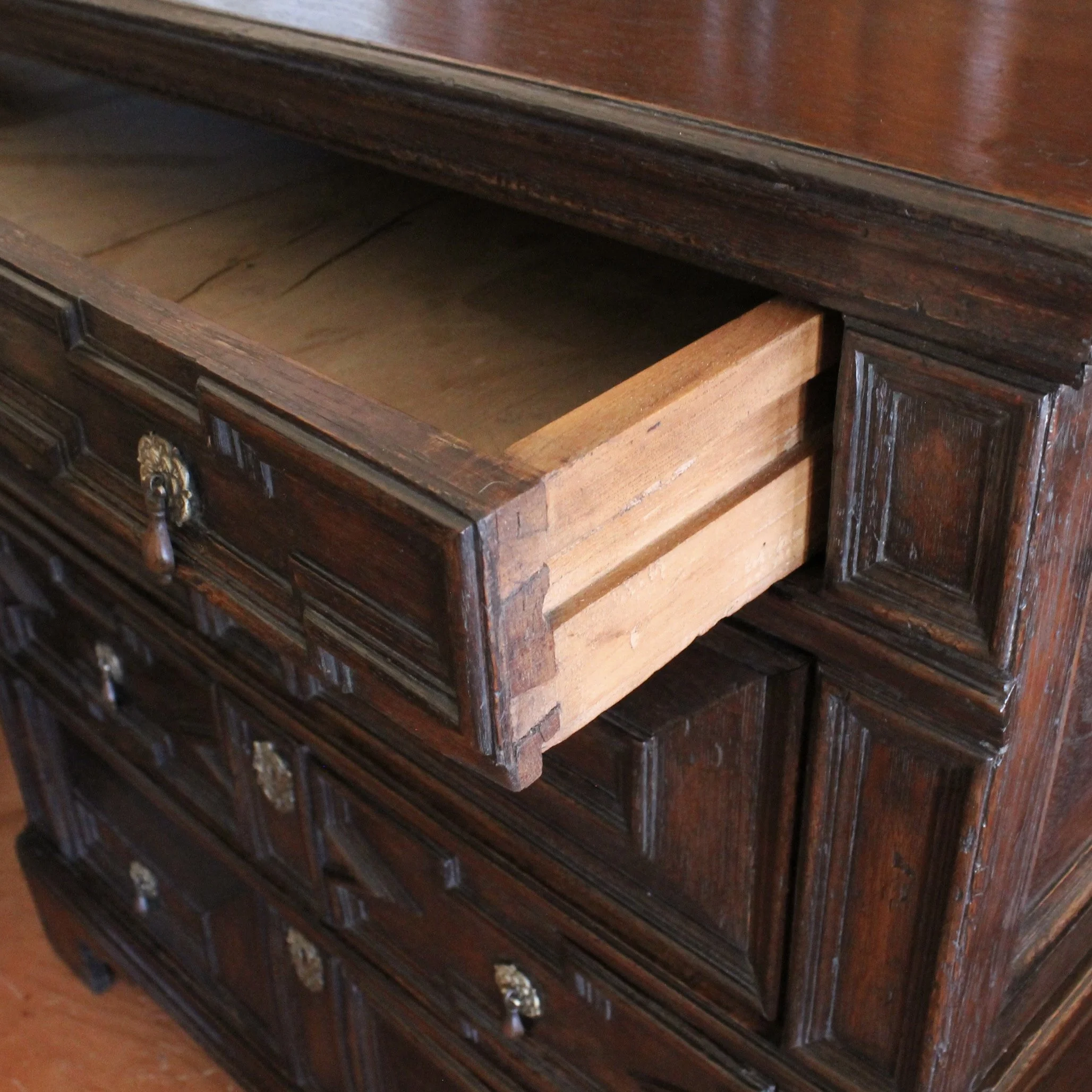 Charles II English Oak Chest of Drawers, 17th century