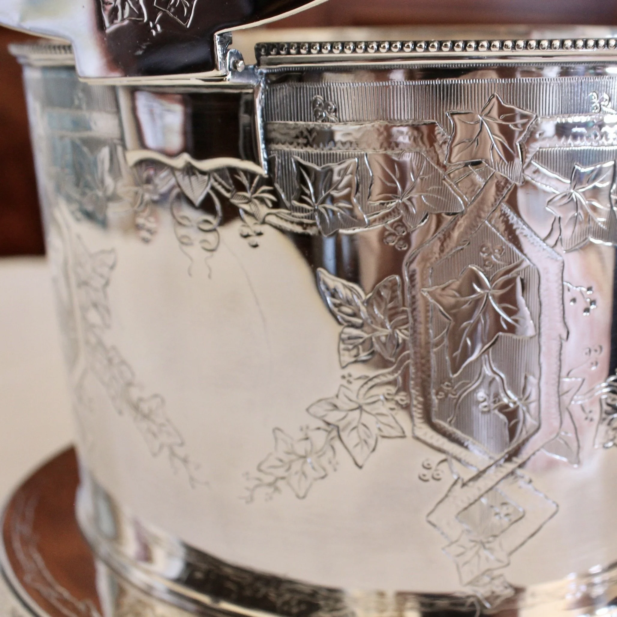 English Silver Plate Biscuit Box