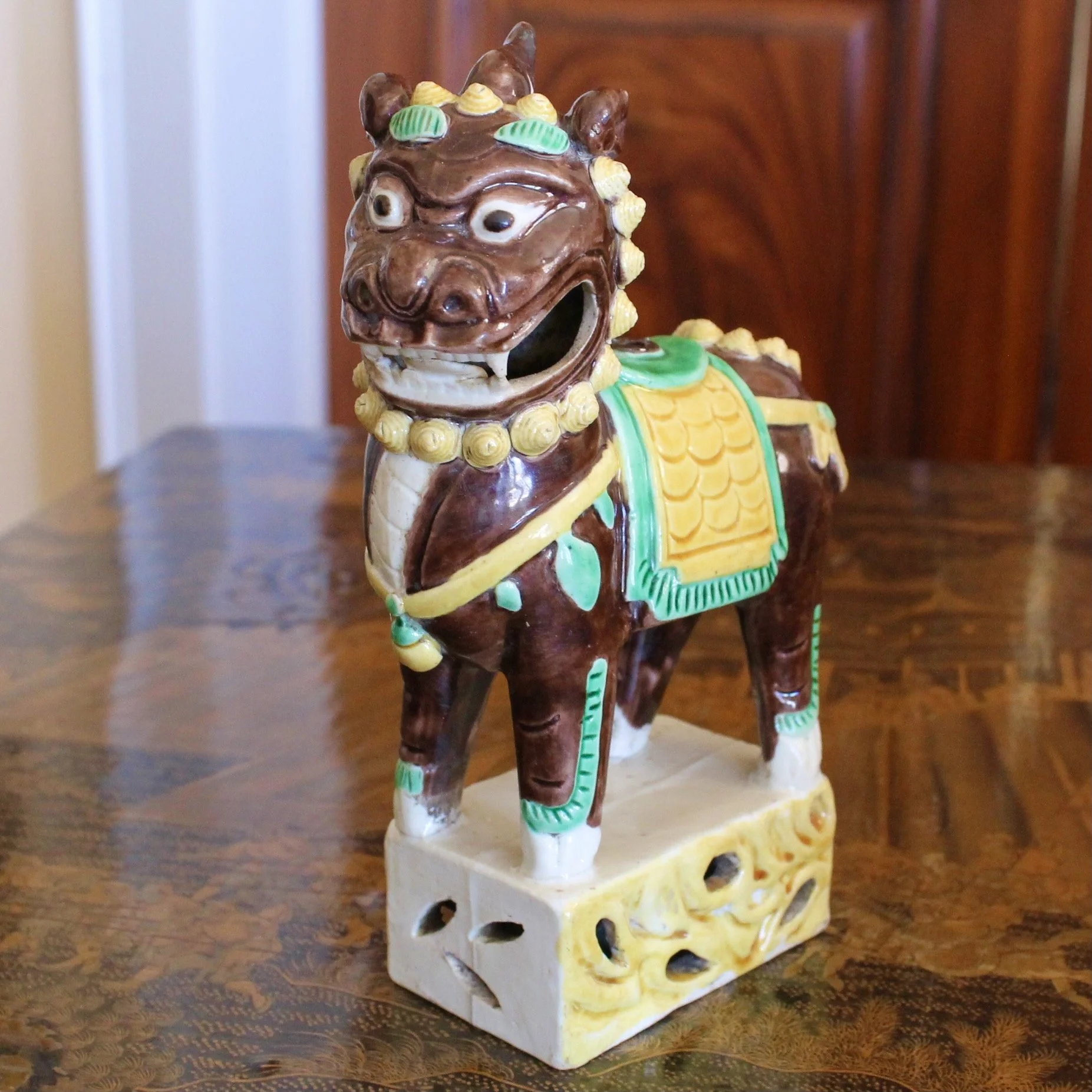 Chinese Porcelain Qilin Joss Stick Holder