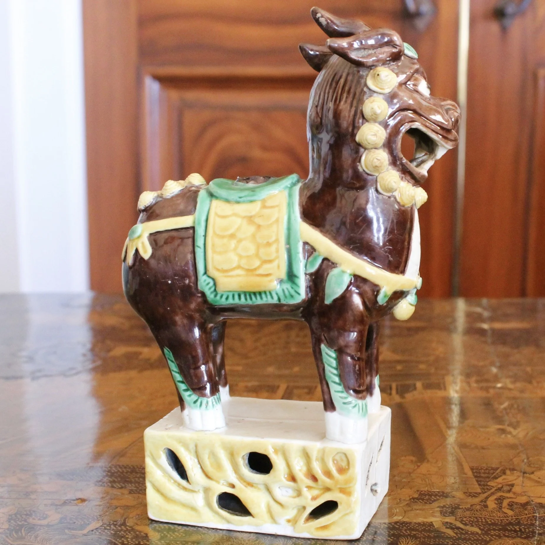 Chinese Porcelain Qilin Joss Stick Holder