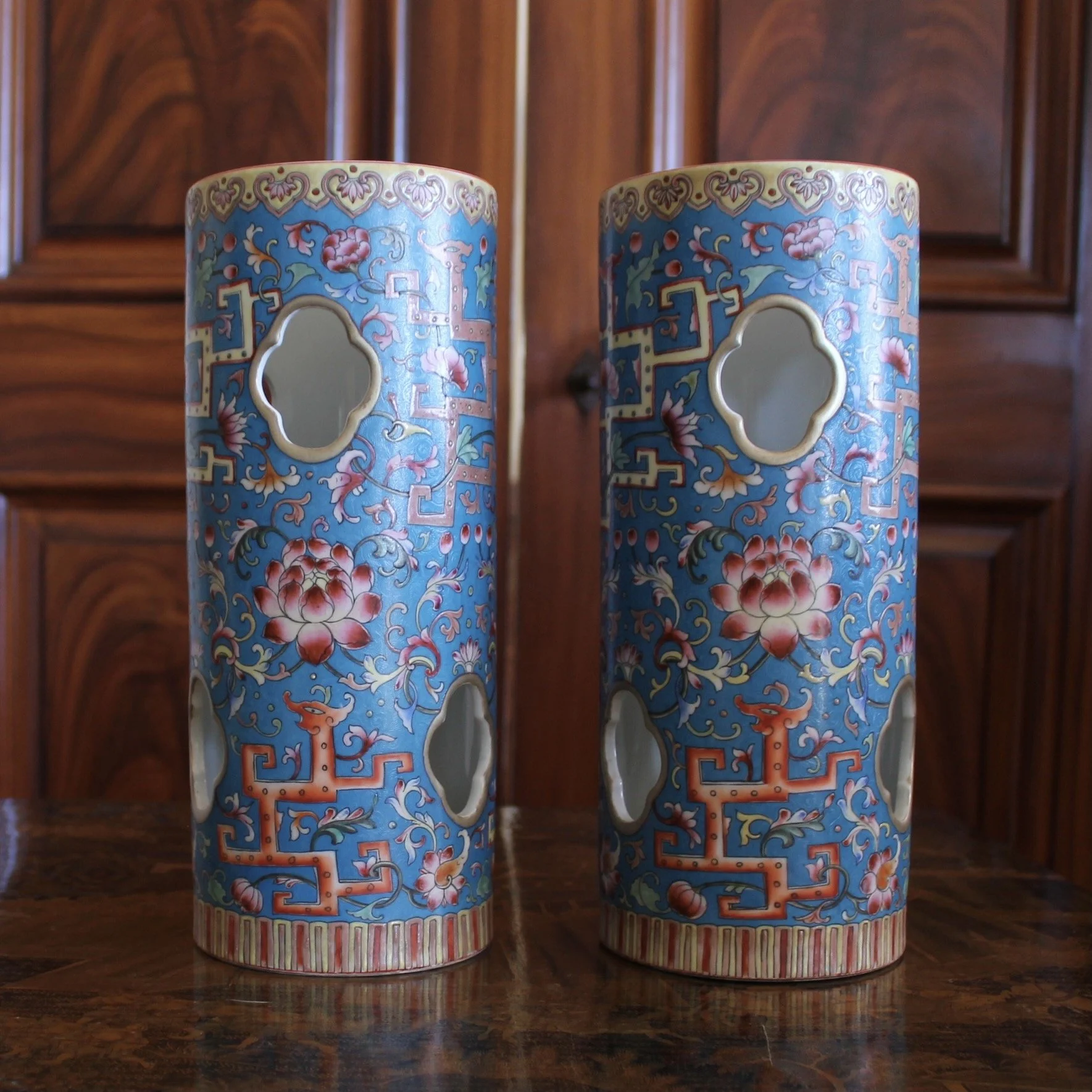 MIRABELLE ANTIQUES Antiques Charlottesville, VA— Pair of Cerulean