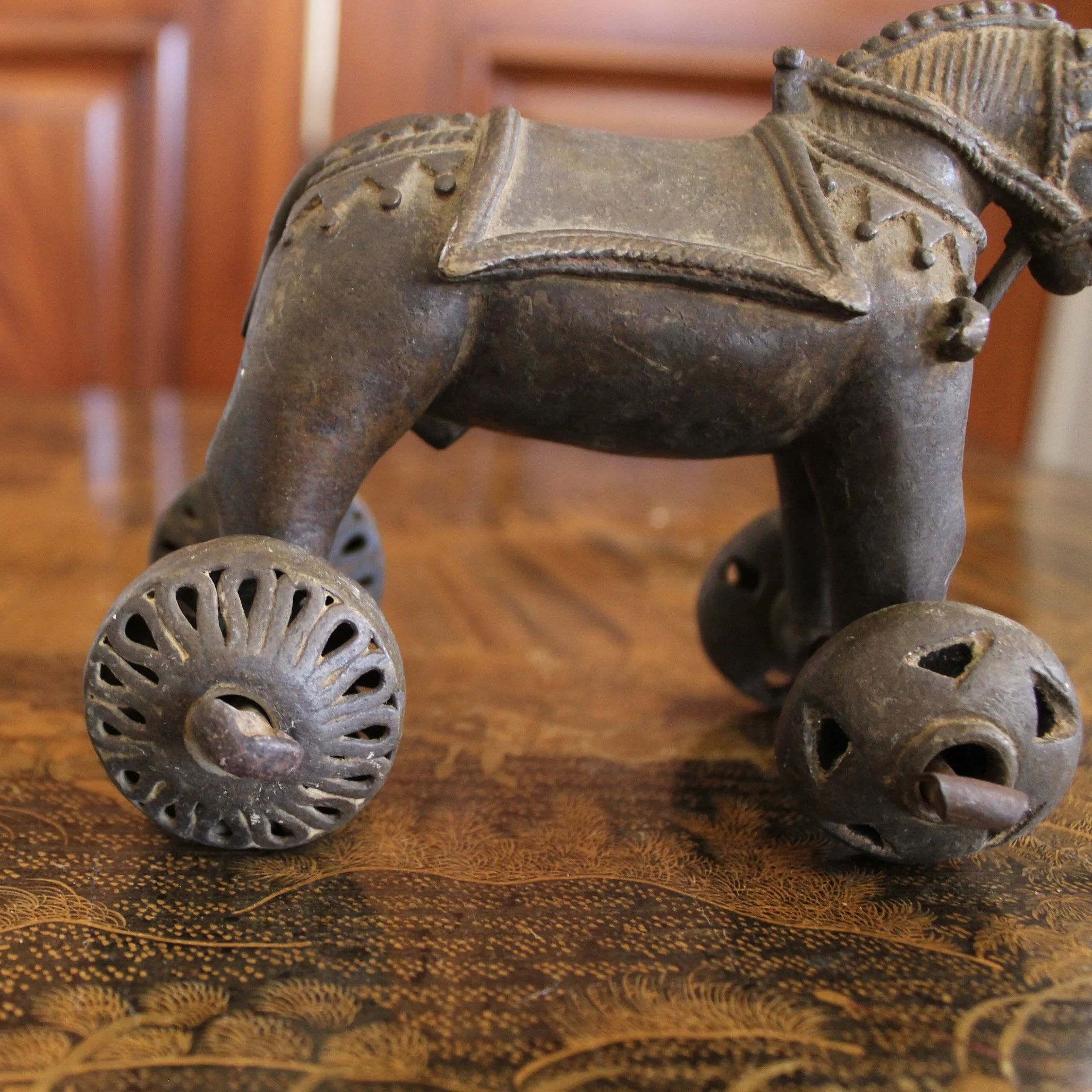 Small Bronze Sculpture of a Stallion, 19th Century India