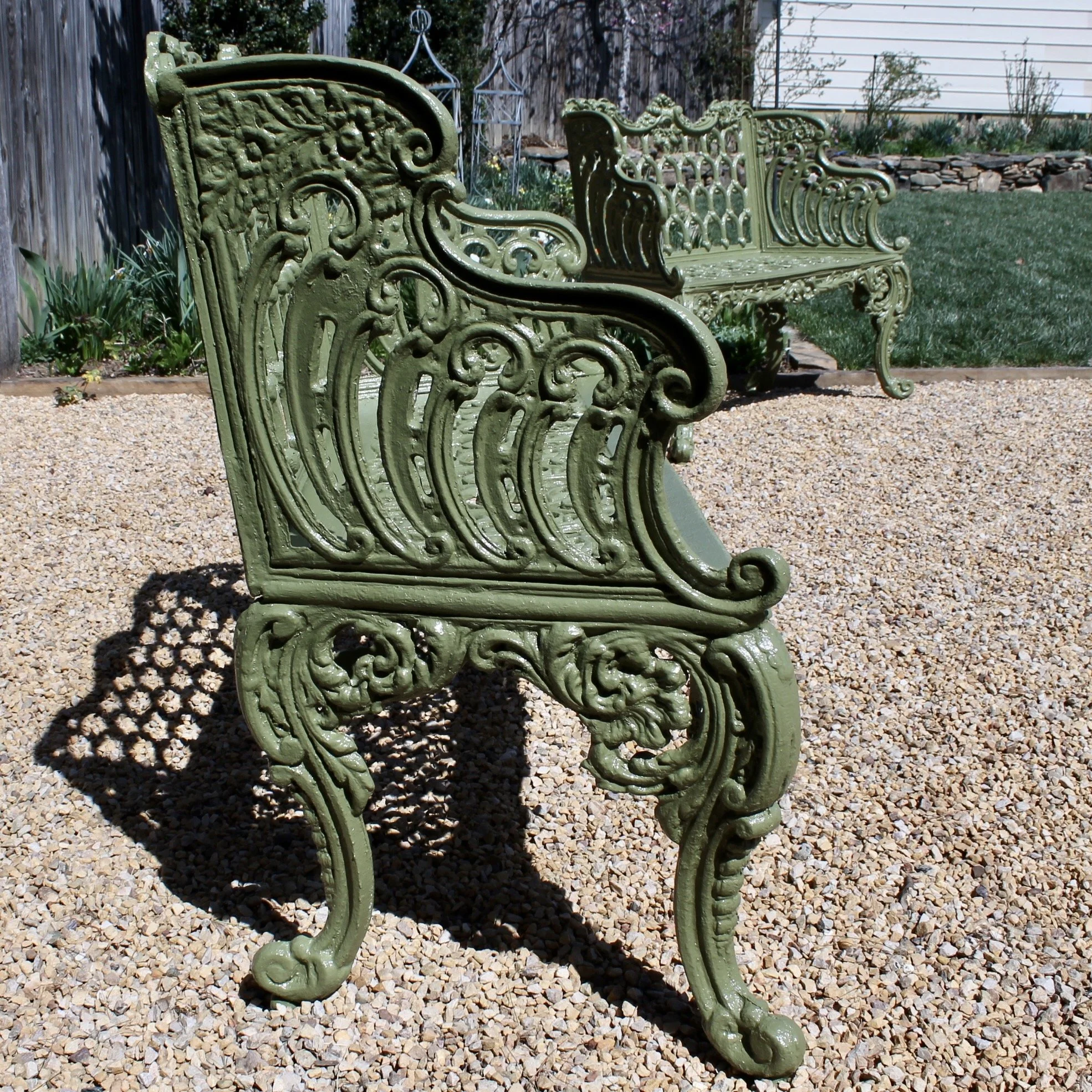 Pair of American "White House" Garden Benches