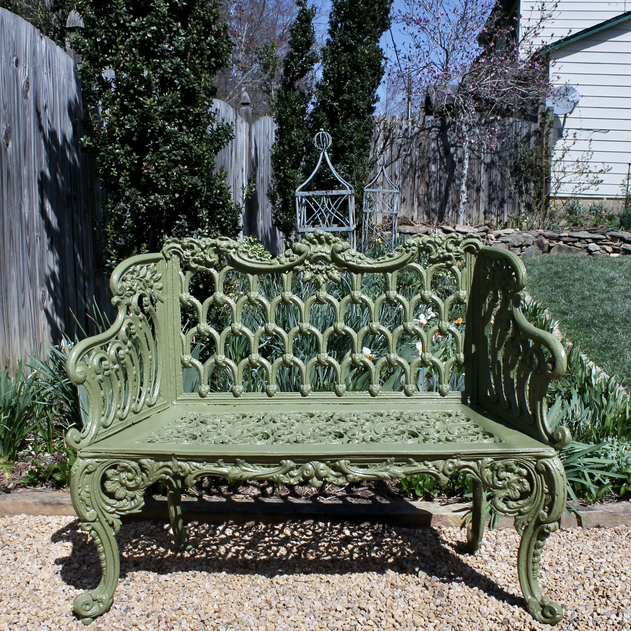Pair of American "White House" Garden Benches