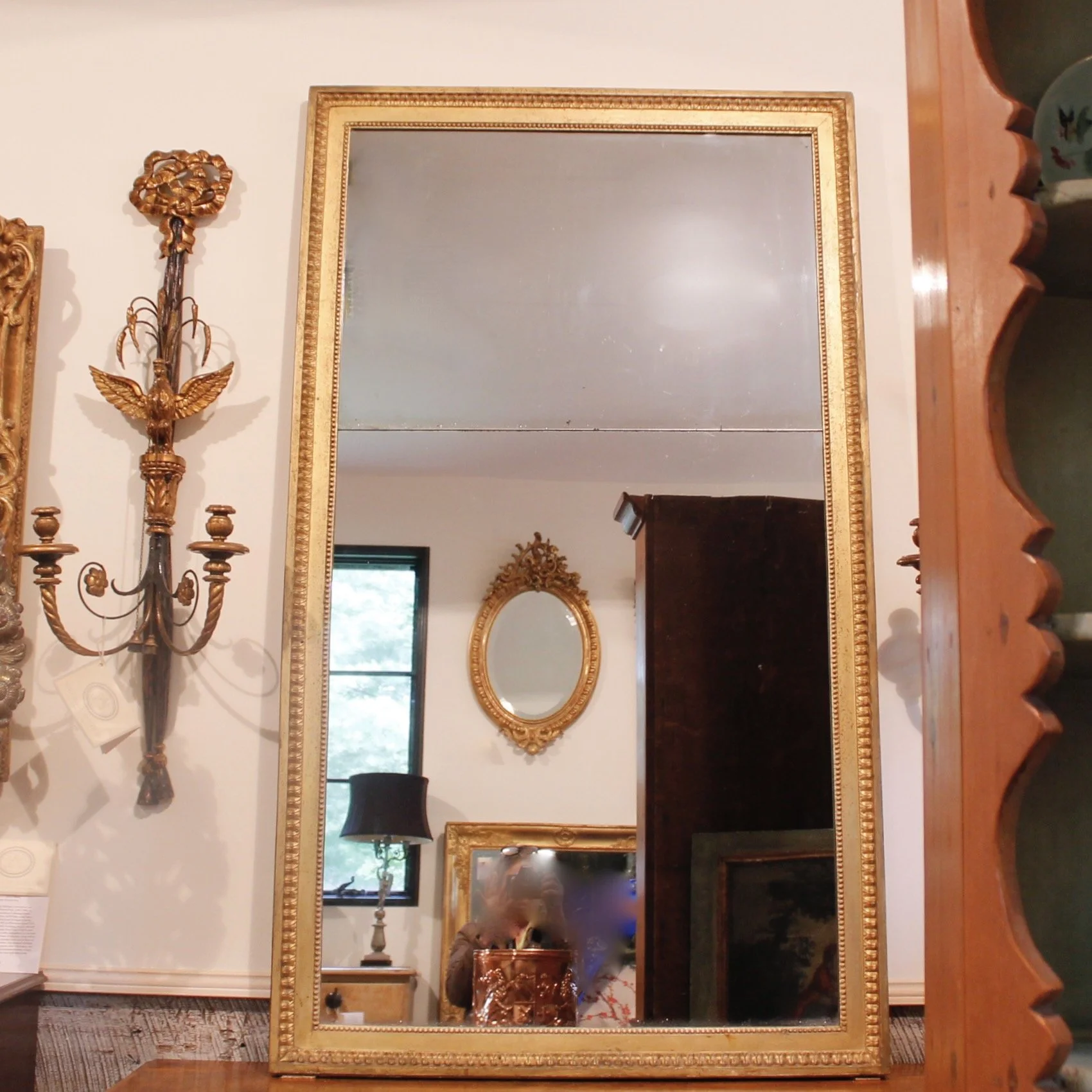 Large French Louis XVI Style Giltwood Pier Mirror