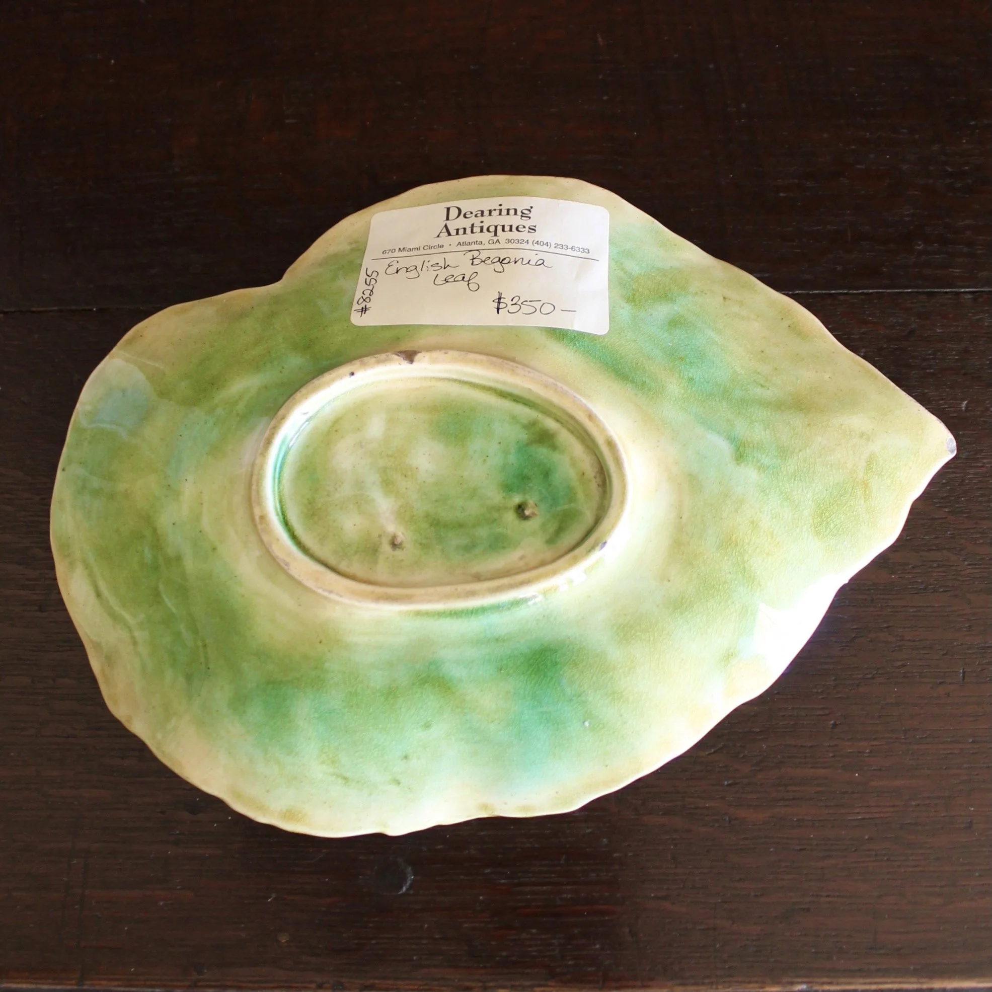 Begonia Leaf English Majolica Plate