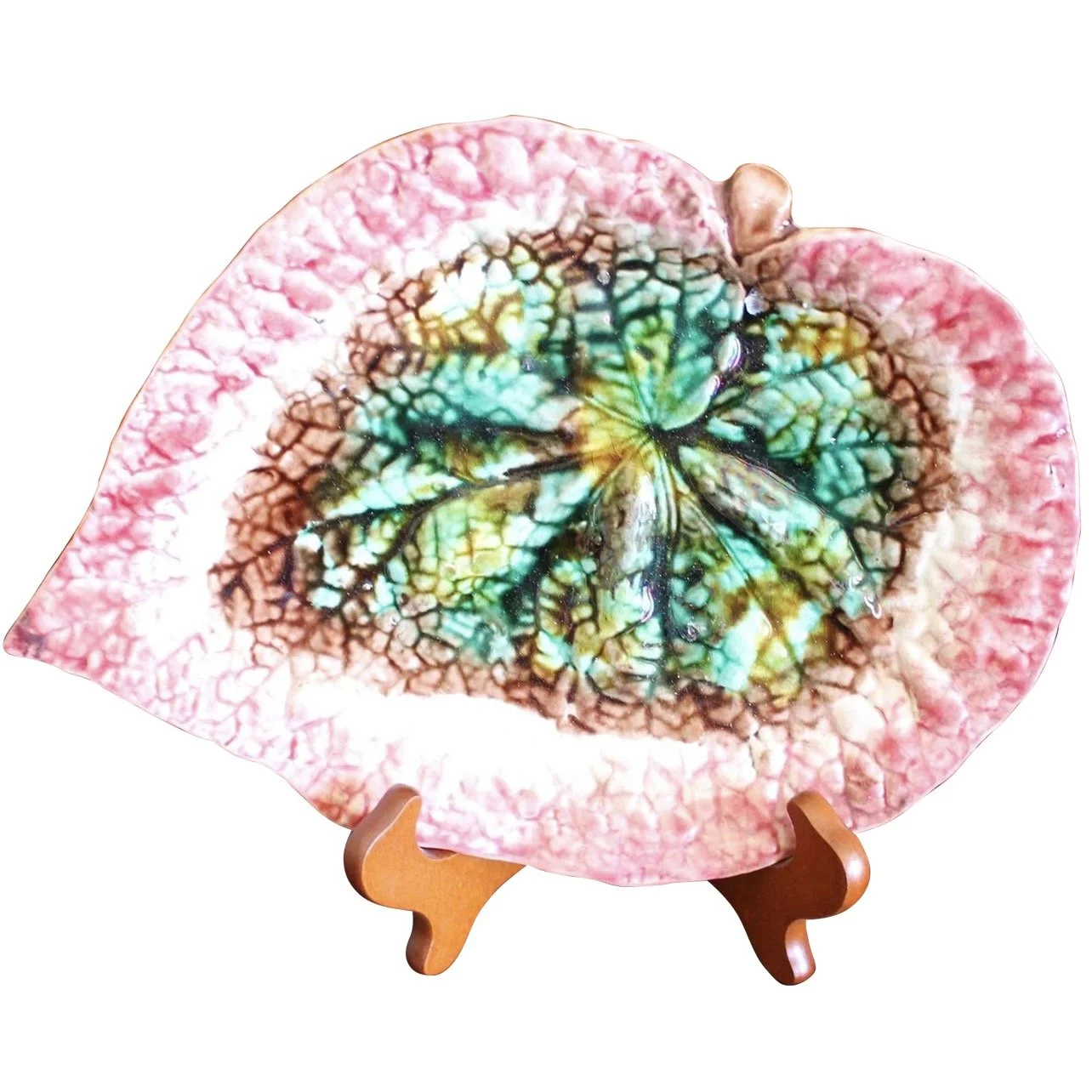 Begonia Leaf English Majolica Plate