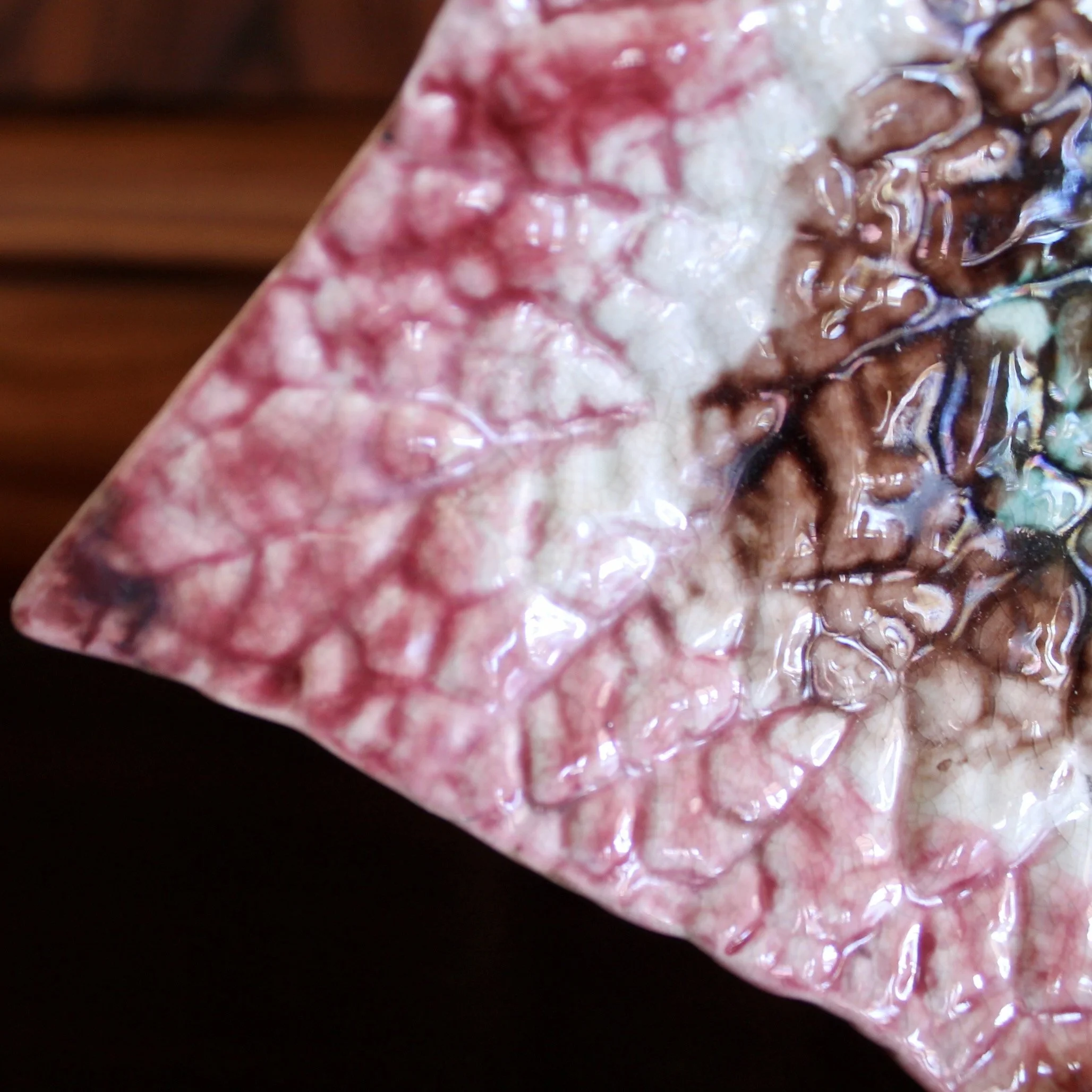 Begonia Leaf English Majolica Plate