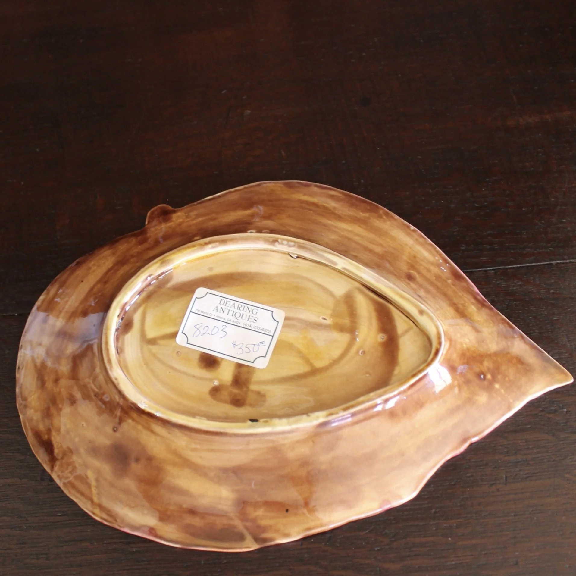 Begonia Leaf English Majolica Plate