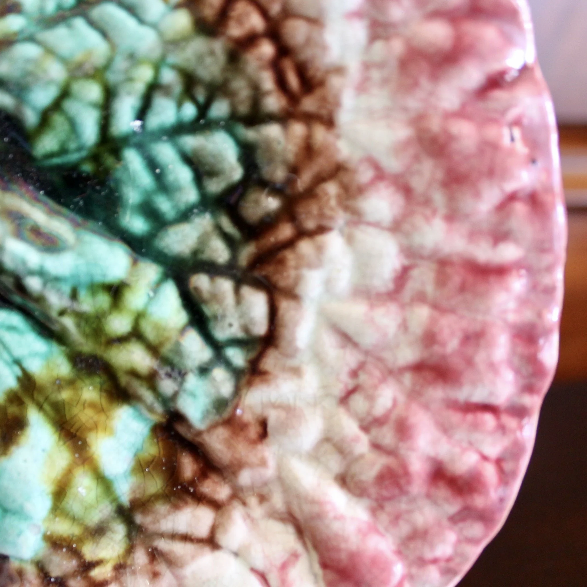 Begonia Leaf English Majolica Plate