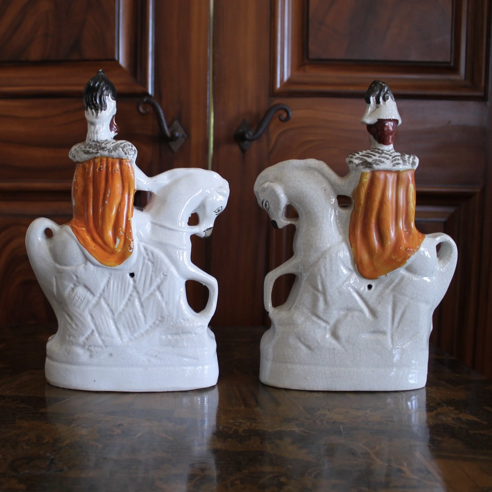 Large Staffordshire Military Figures on Horseback- a pair