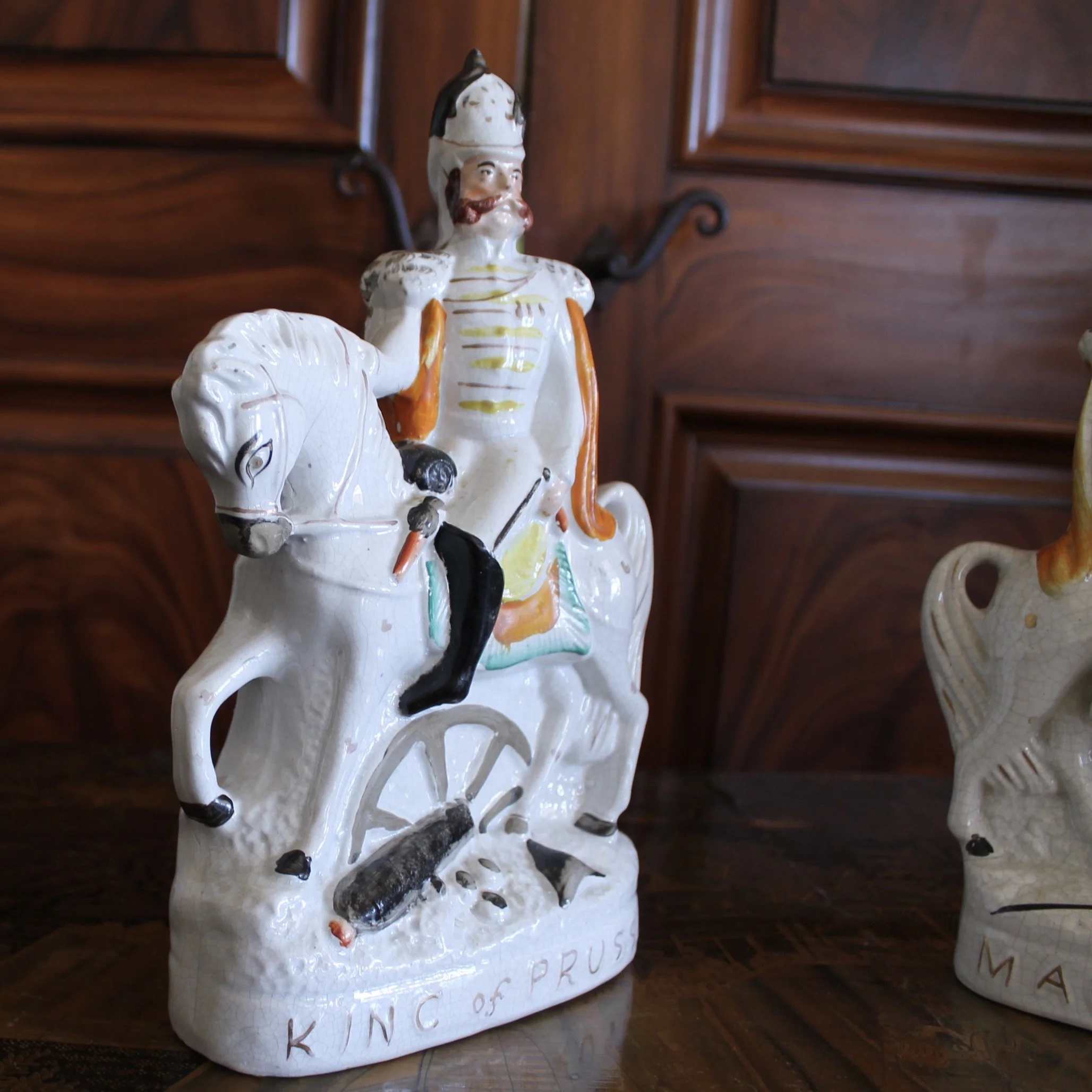 Large Staffordshire Military Figures on Horseback- a pair