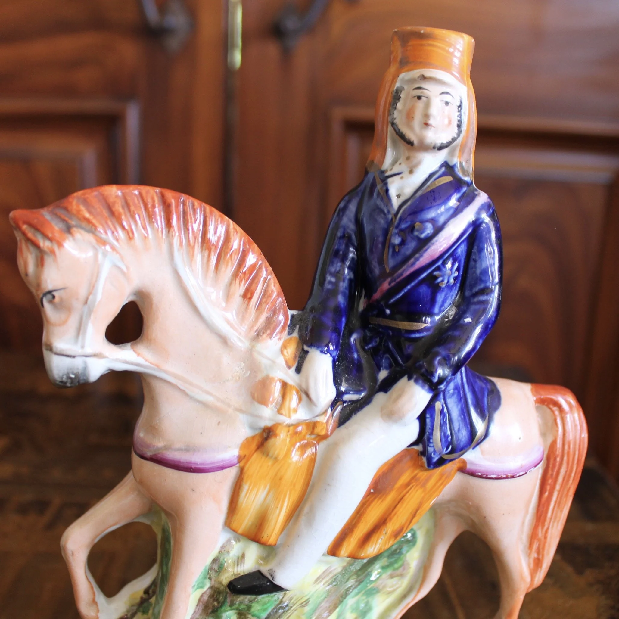 Pair of Staffordshire Military Figures on Horseback, 19th c.